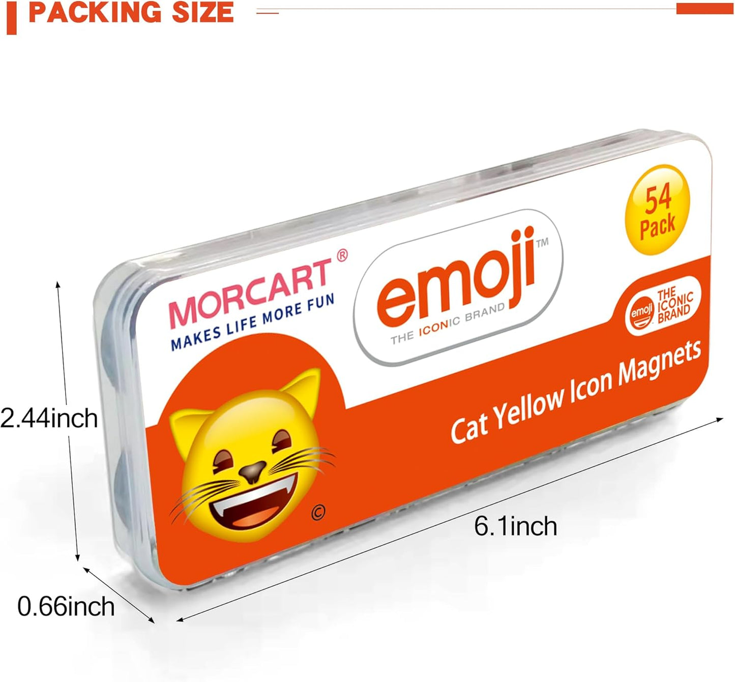 MORCART 54Pcs Emoji Fridge Magnets Cat Refrigerator Magnets for Locker Whiteboard - Cut Magnets for School Home Kitchen Office Gift for Family and Friend EM-023