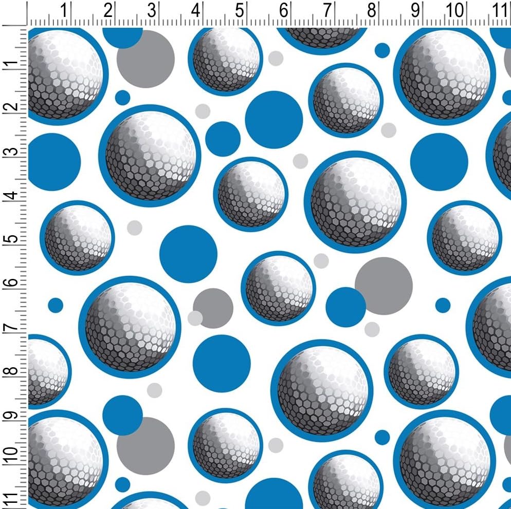 GRAPHICS & MORE Premium Gift Wrap Wrapping Paper Roll Pattern - Golfball Golf Ball Sport - Blue