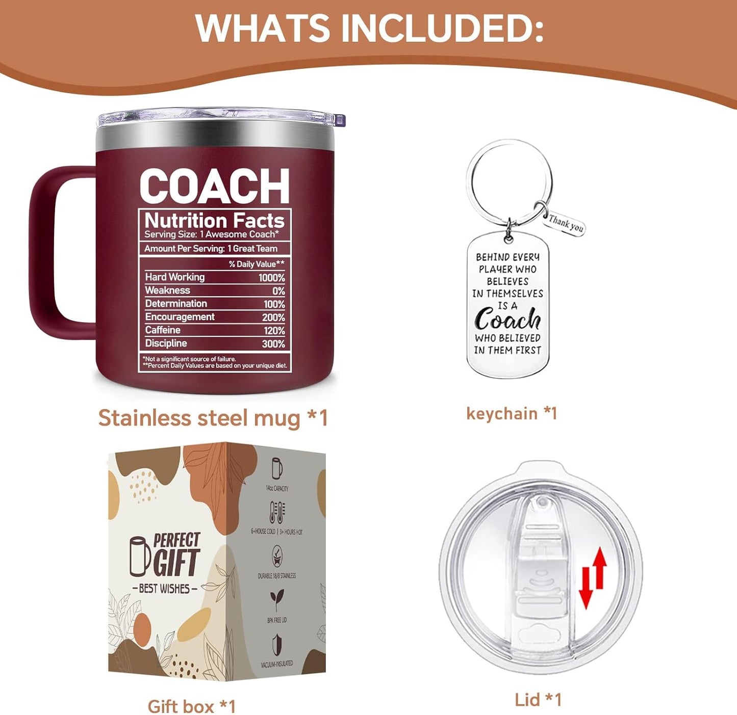 Fufendio Coach Gifts for Women - Best Coach Ever Mug 14oz - Football, Basketball, Baseball Coaches Appreciation Gifts - Christmas Gift for Soccer, Volleyball, Softball