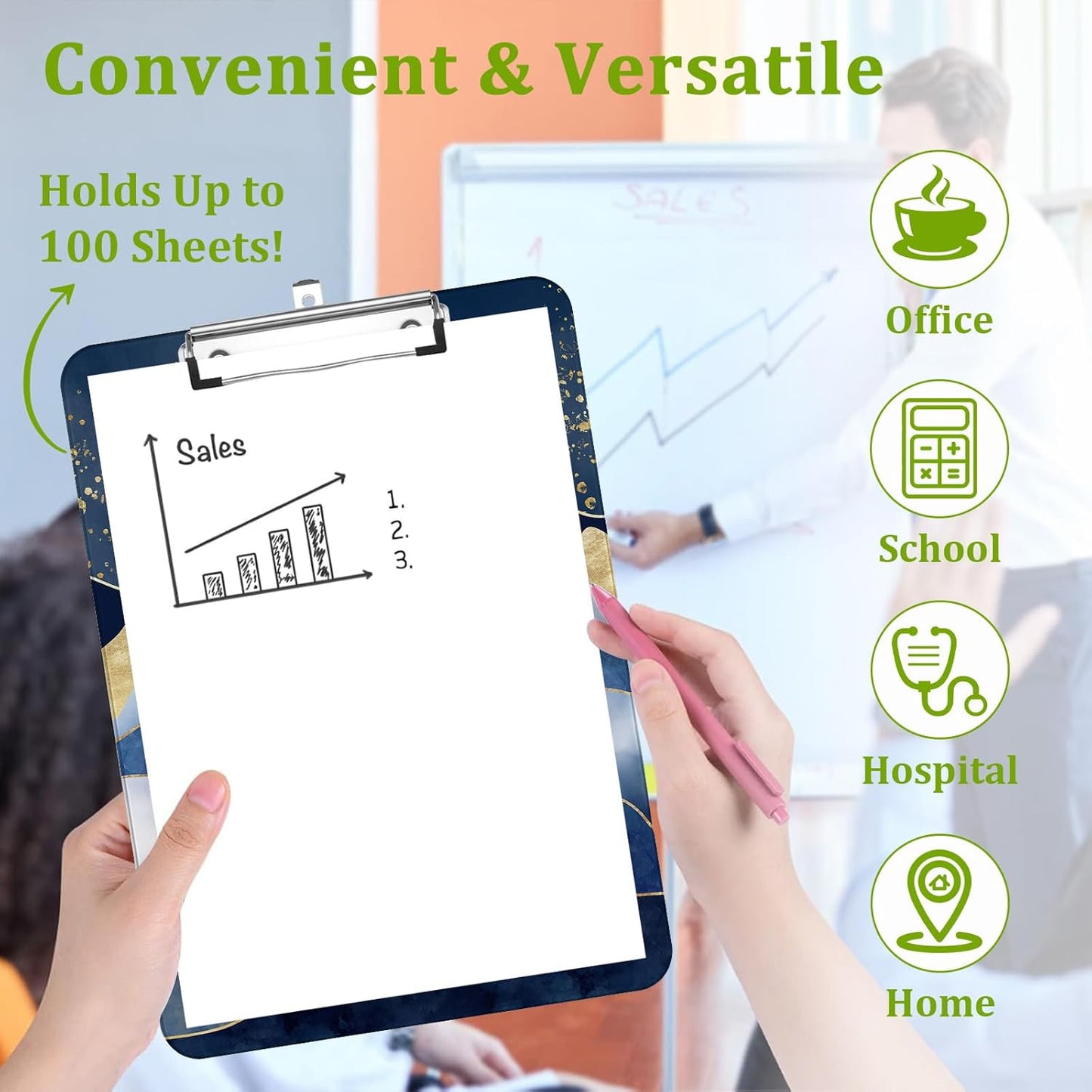 Vintage Mountain Landscape Clipboard,Decorative Acrylic Clipboard with Low Profile Metal Clip for Office,School,Teachers,Students Standard Letter Size 9x12.5