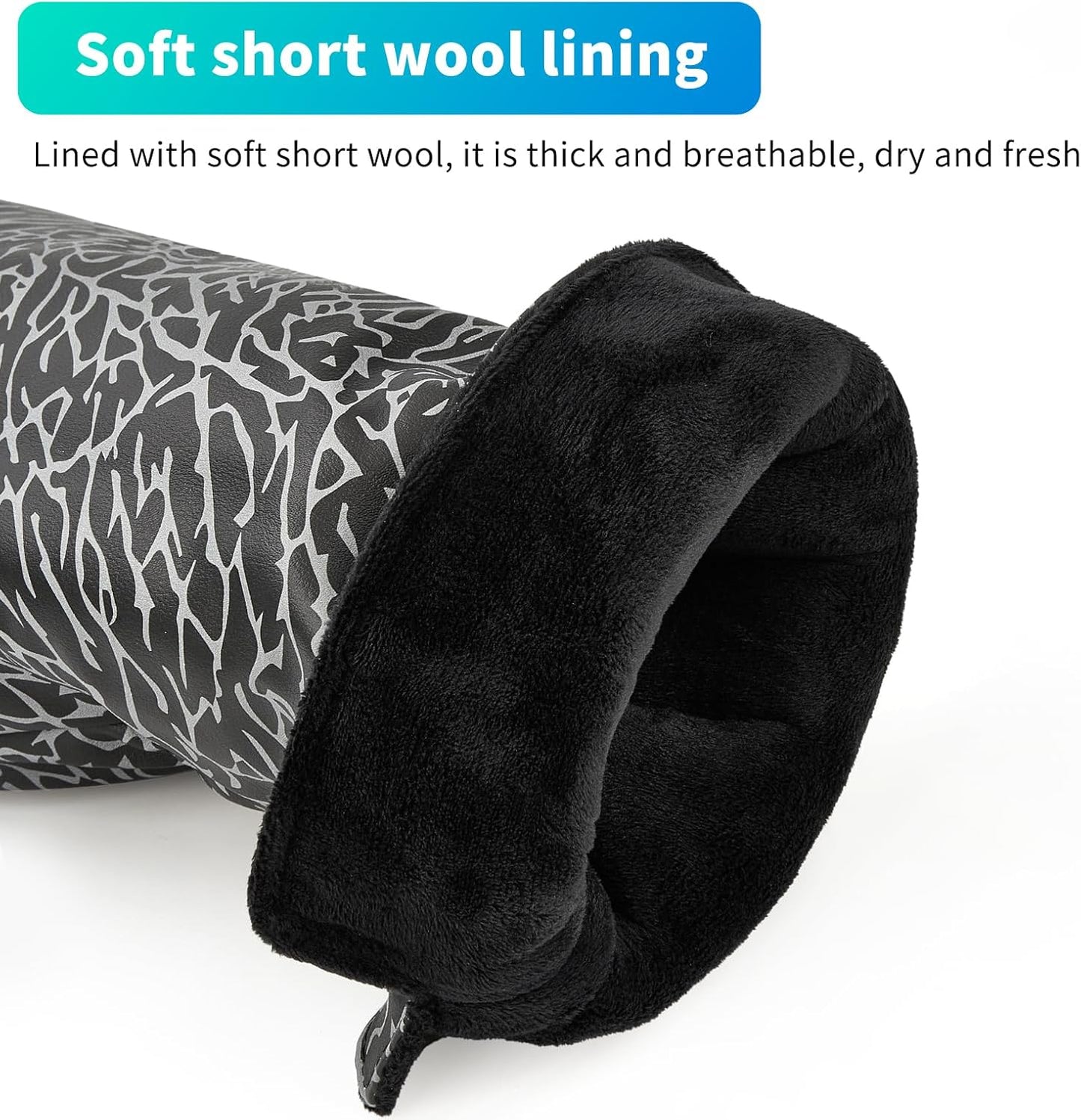 Golf Driver Head Covers 3-Pack for Men & Women - Premium PU Leather with Elephant Embroidery, Double Elastic Band (Driver/Fairway/Hybrid), Waterproof & Durable - White Grey or Black Grey