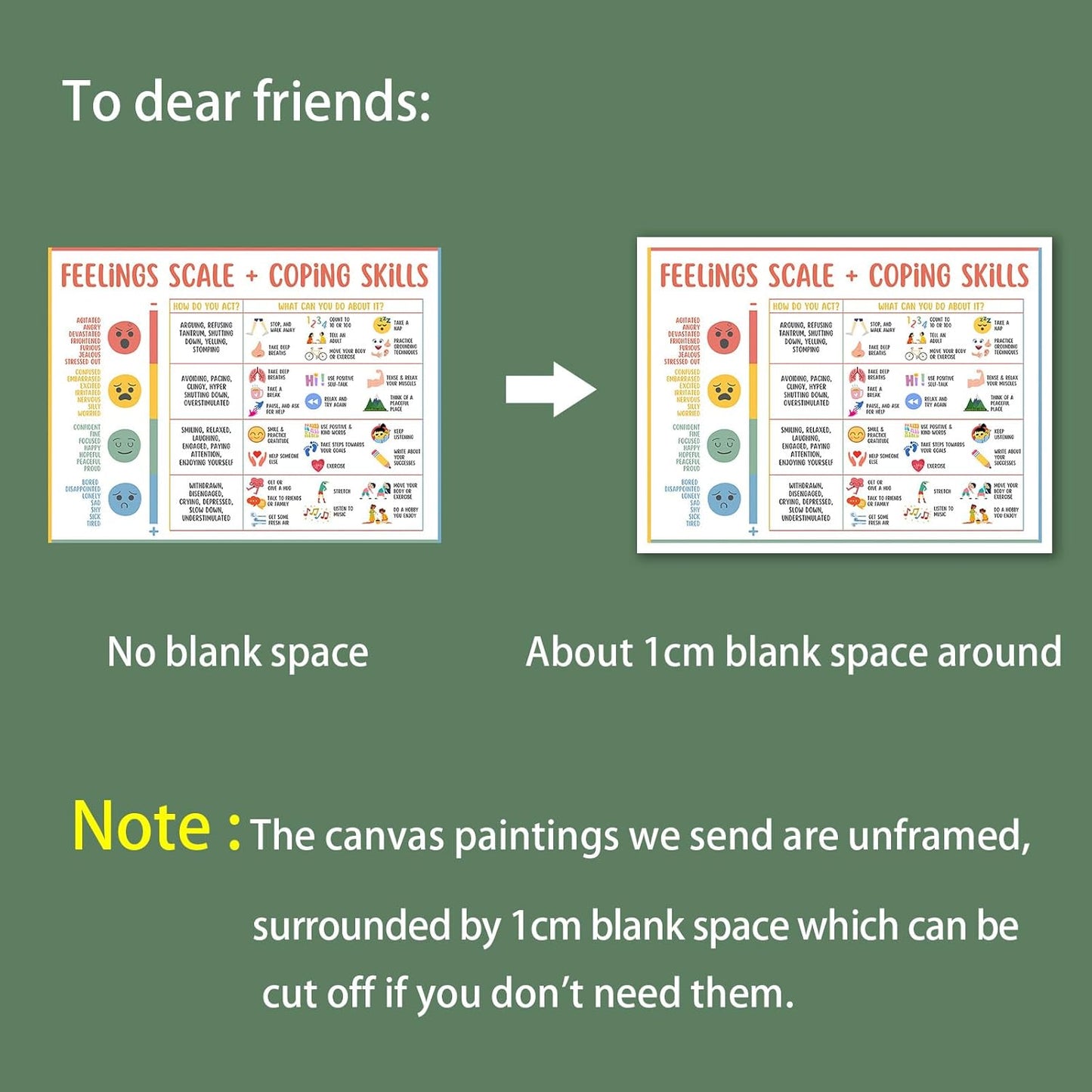 Feelings Chart For kids Mental Health Posters Help Students Understand Emotions Poster Calm Corner Special Education Classroom Decorations Preschool Classroom Supplies Unframed 12x16in