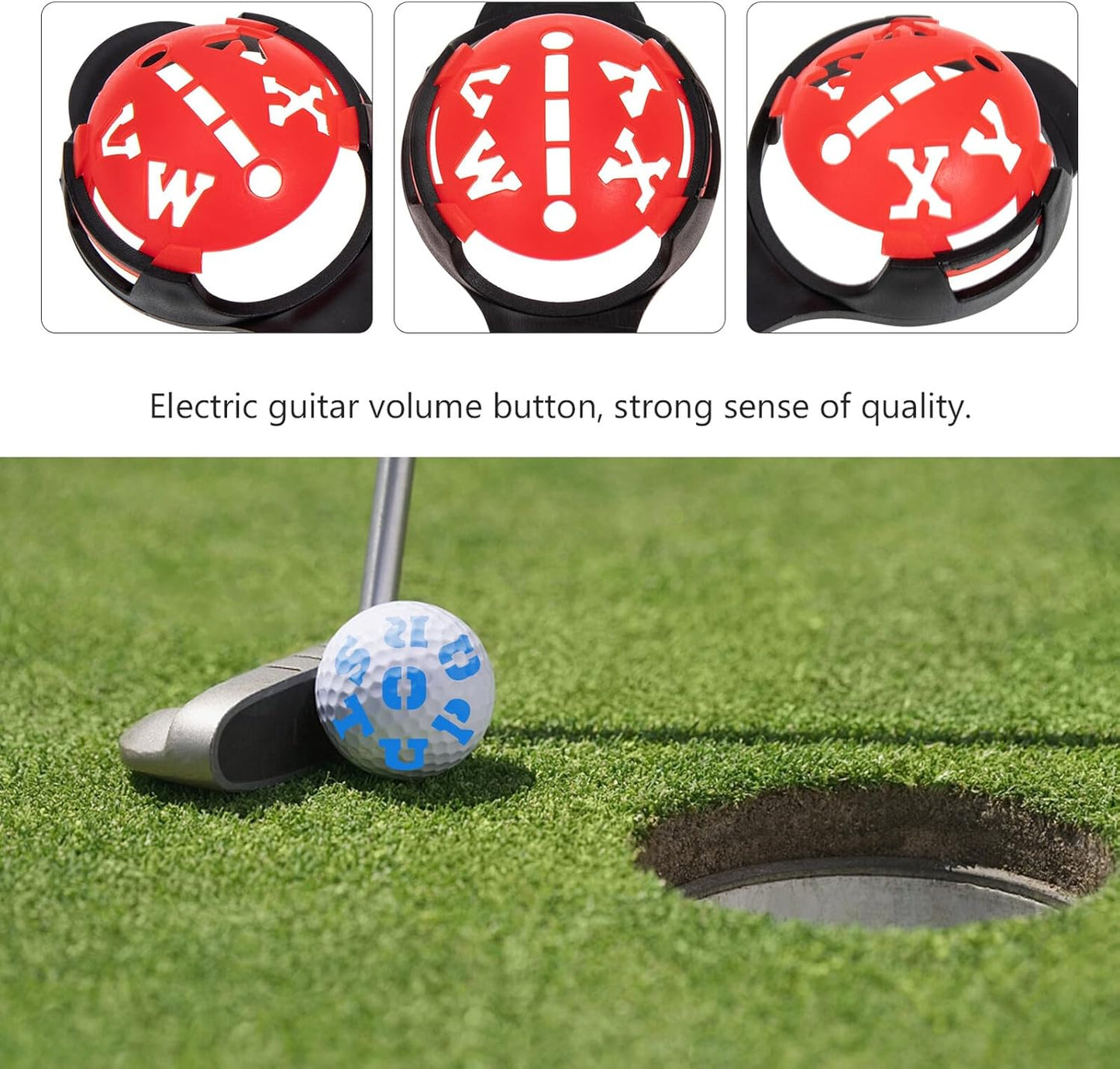 Golf Ball Line Maker with Multiple Pattern Stencils for Accurate Alignment and Swing Marking Use Golf Accessories for Outdoor Courses Includes Black and Red Markers
