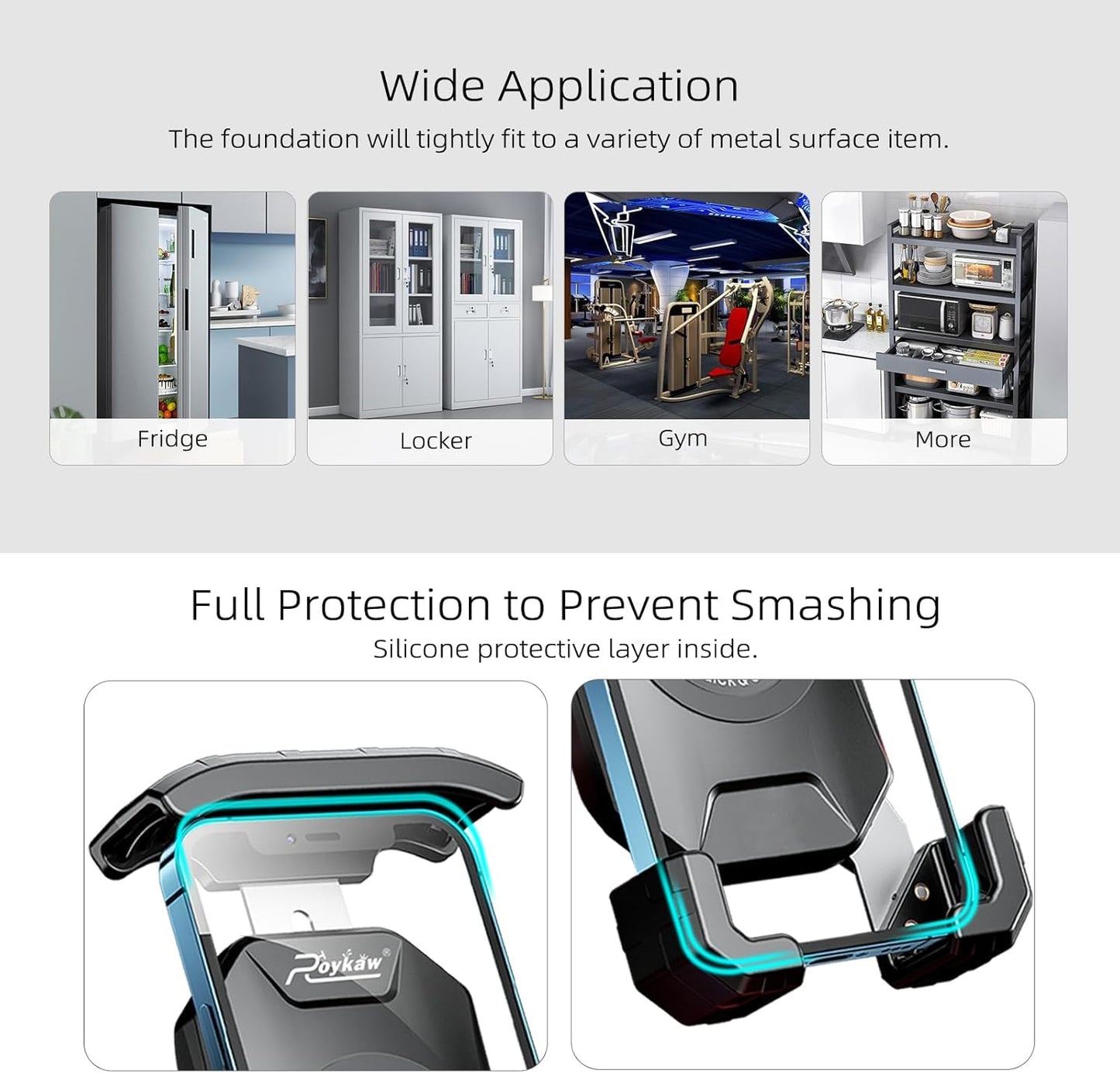 Roykaw Golf Cart Magnetic Phone Holder Mount Ultra-Strong Magnet?Compatible with EZGO/Club Car/Yamaha Square Tube Golf Cart, Compatible with iPhone/Galaxy/Google Pixel?One-Hand Operation