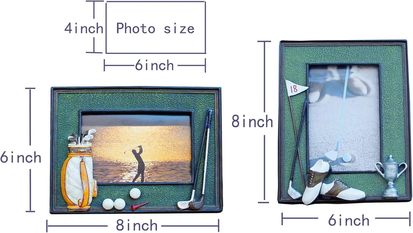 3D Golf Photo Frame - Unique Handmade Golf Gifts for Father/Men/Women/Dad/Mom (Black-2)