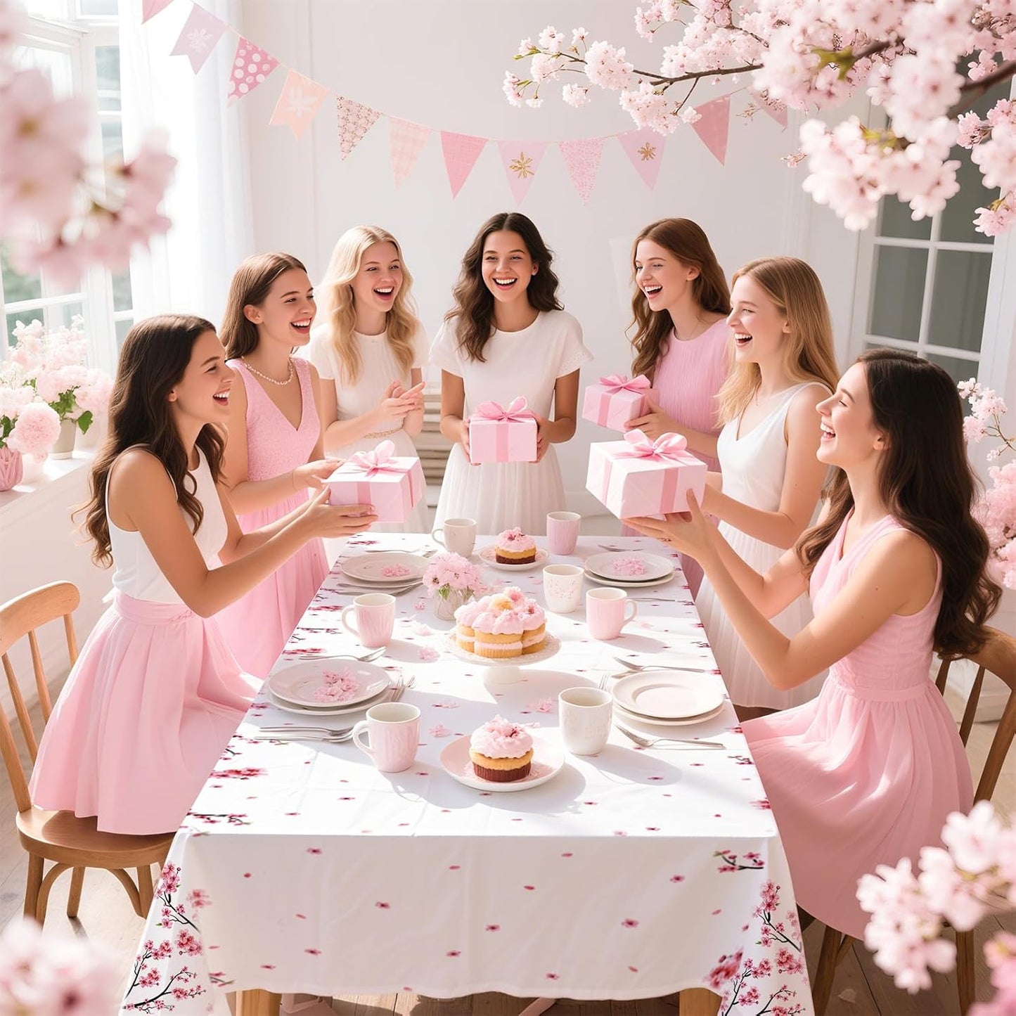 Grencian Cherry Plastic Tablecloth