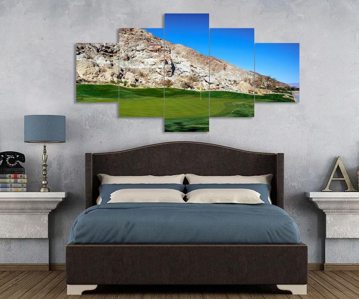California Golf Course Wall Art for Living Room Bedroom Bathroom Home Decoraitons Golf Course in Palm Pictures Posters Framed Artwork Canvas Prints Ready to Hang(60''W x 32''H)