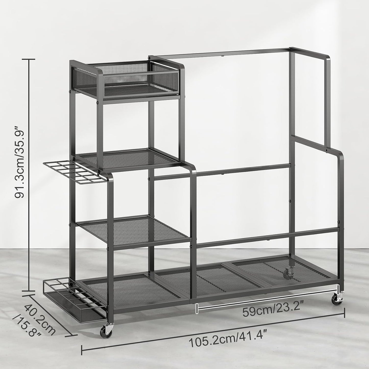 GILLAS Golf Bag Storage Garage Organizer, Golf Bag Stand Fit for 2 Golf Bags, Golf Equipment Accessories, Golf Bag Storage Rack with Wheels for Garage, Club, Shed, Basement