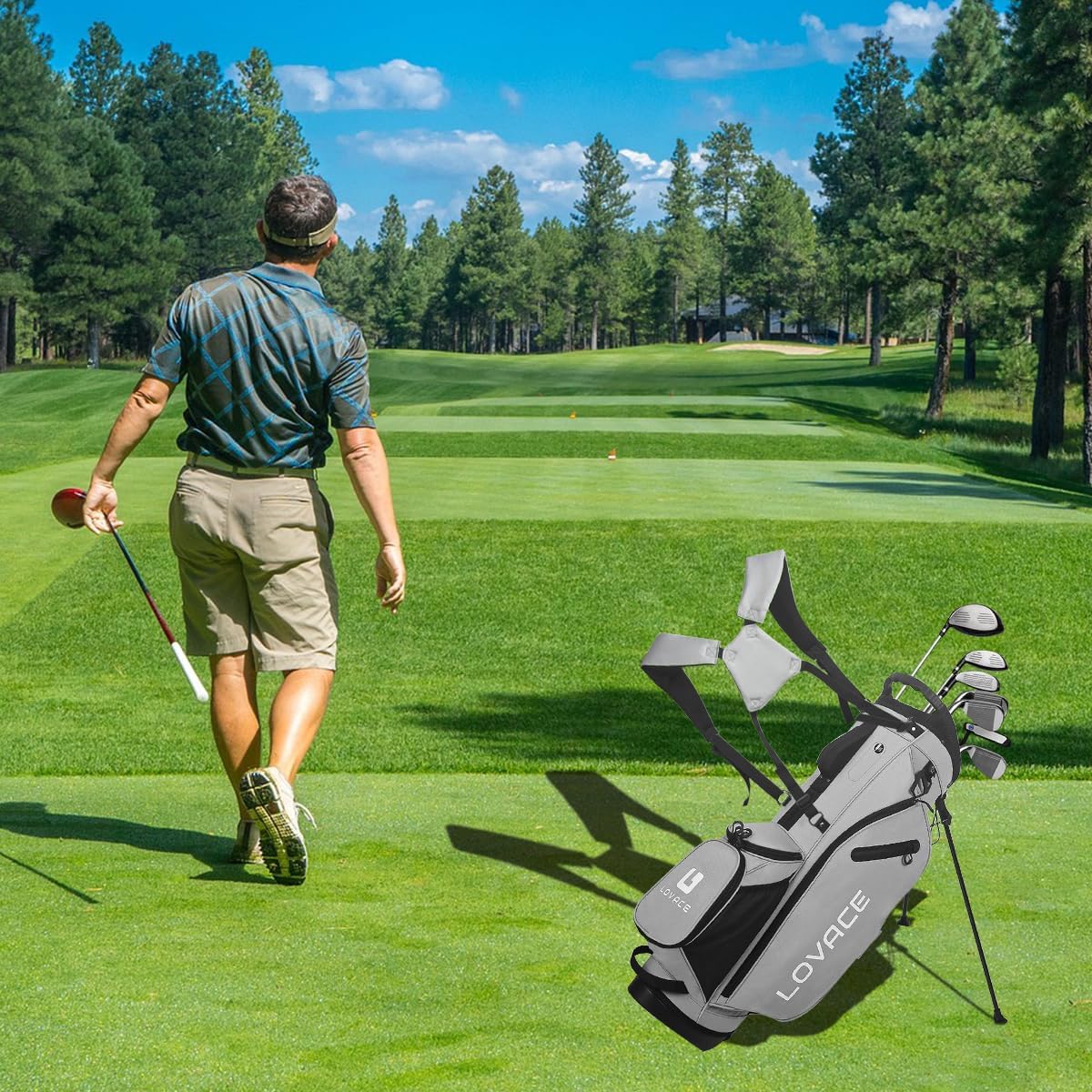 14-Way Golf Stand Bag, Lightweight Golf Bag with Stand for Men and Women