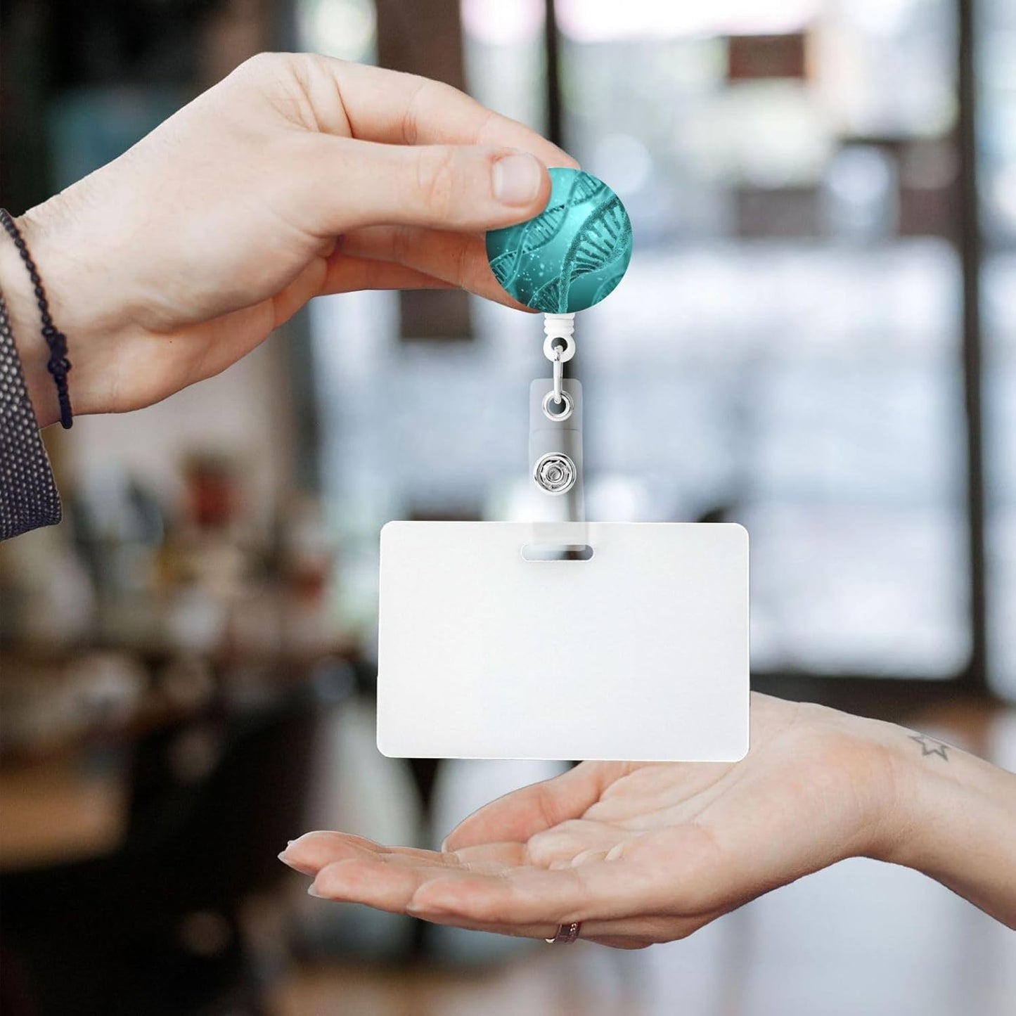 Science Biology DNA Badge Reels Retractable Badge Holder with Clip for Id Name Tag Office Worker Student Teacher Nurse Doctor