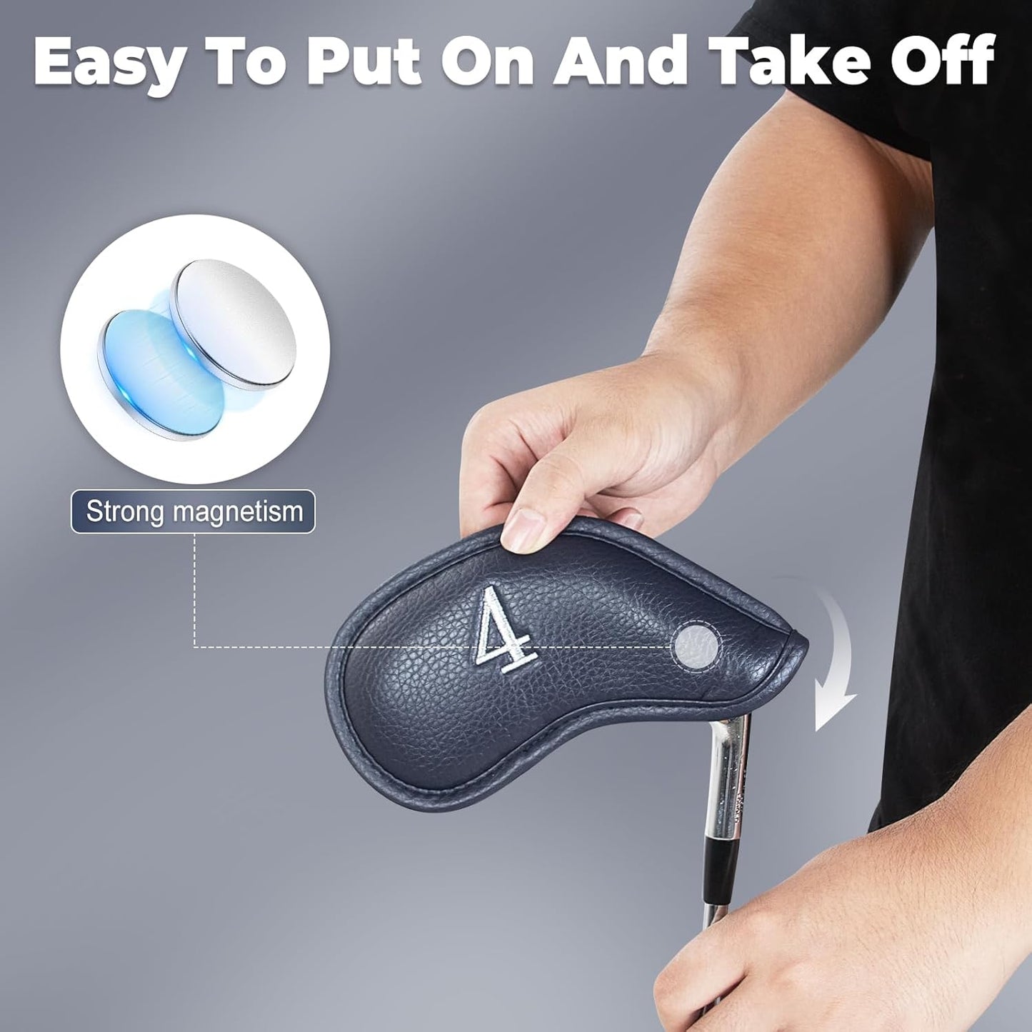 Craftsman Golf Magnetic Iron Headcovers Protective Cover with Large No. Available for Customize Name