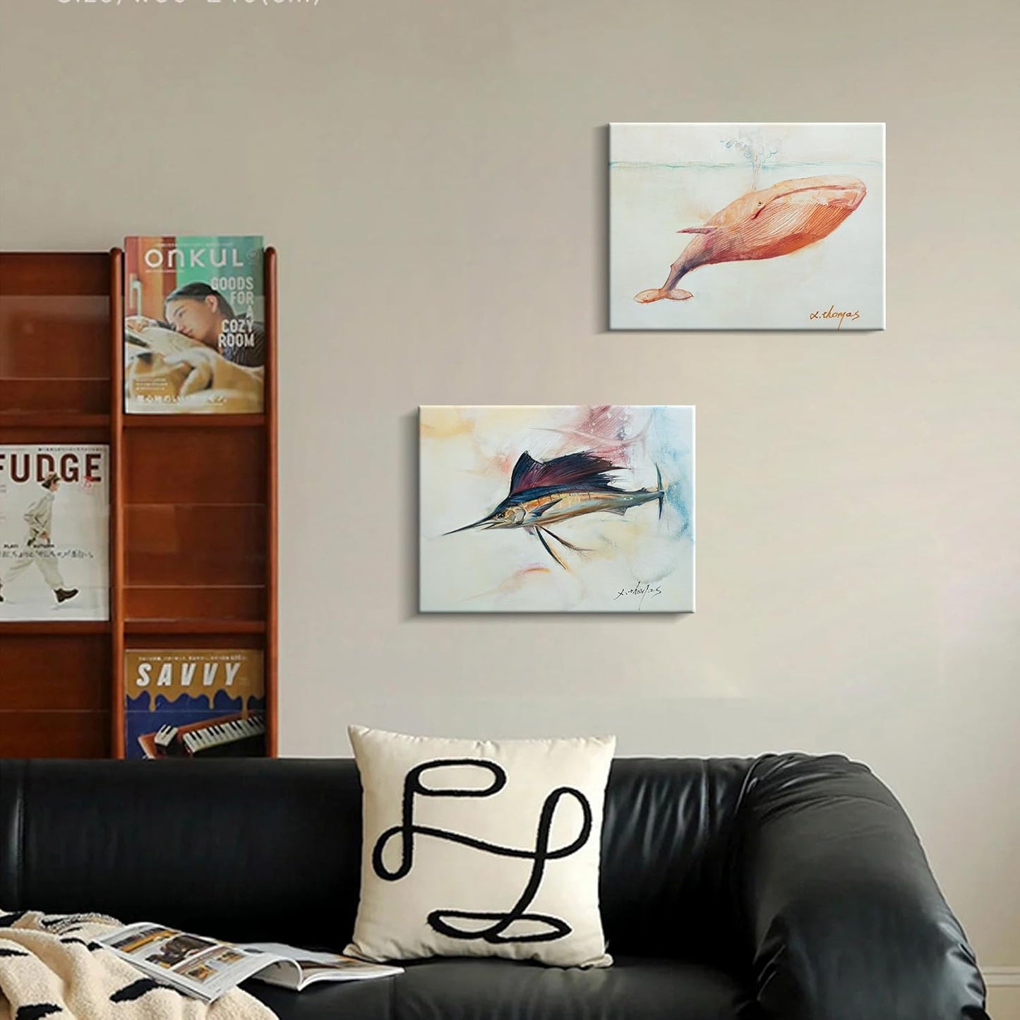 JZLDZS Pink Whale Wall Art Coastal Bathroom Decor Framed Nautical Pictures Ocean Animal Canvas Painting Print for Bedroom Nursery, 12x16 Inch