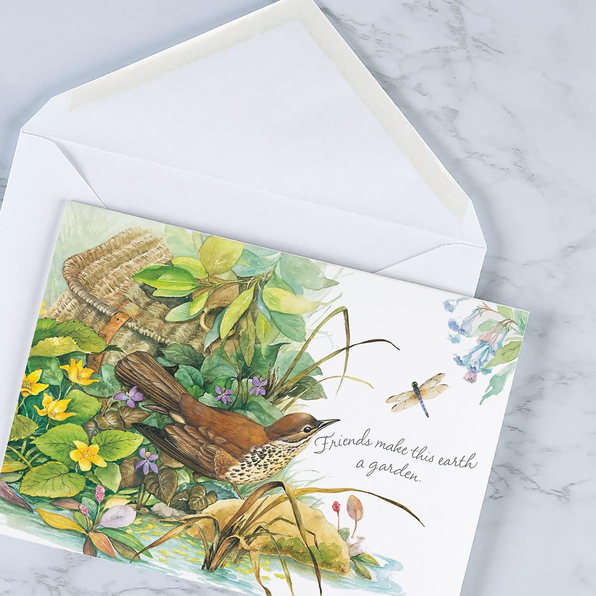 Current Nature's Serenade Religious Thinking of You Friendship Greeting Card Set - Value Pack of 20 Cards With White Envelopes for Friends & Family, 10 Designs, Large 5" x 7" Assortment