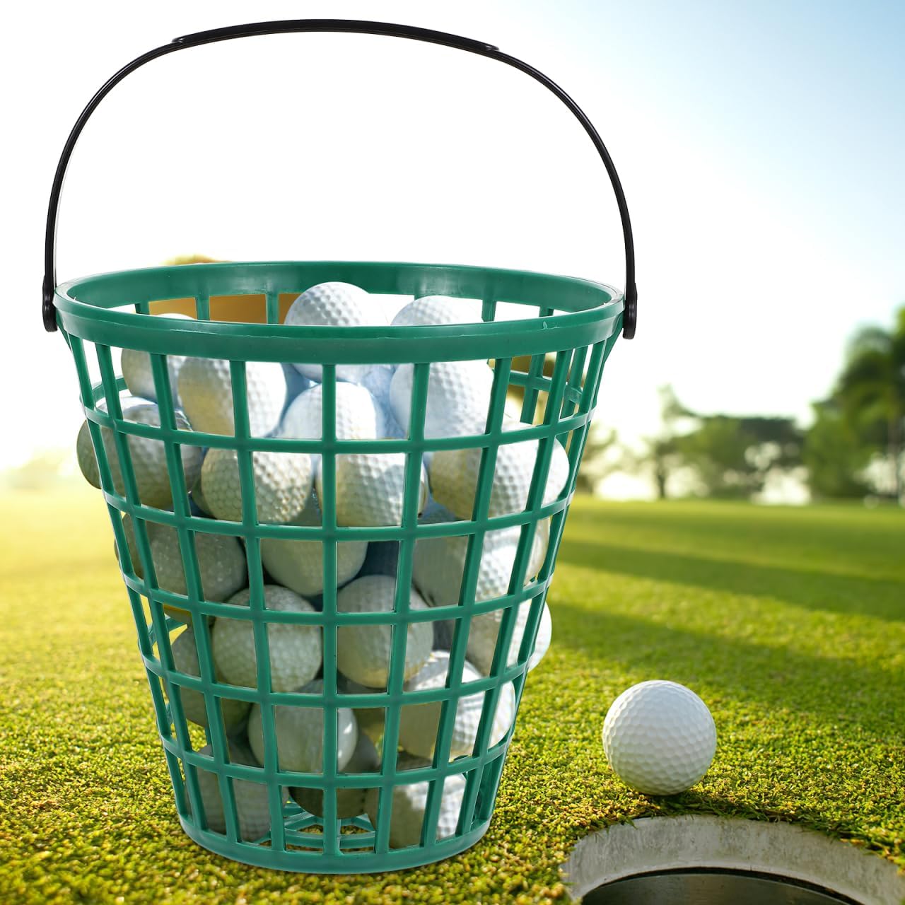 BESPORTBLE Golf Ball Basket Golfball Container with Handle Golf Range Baskets Ball Holder Contain