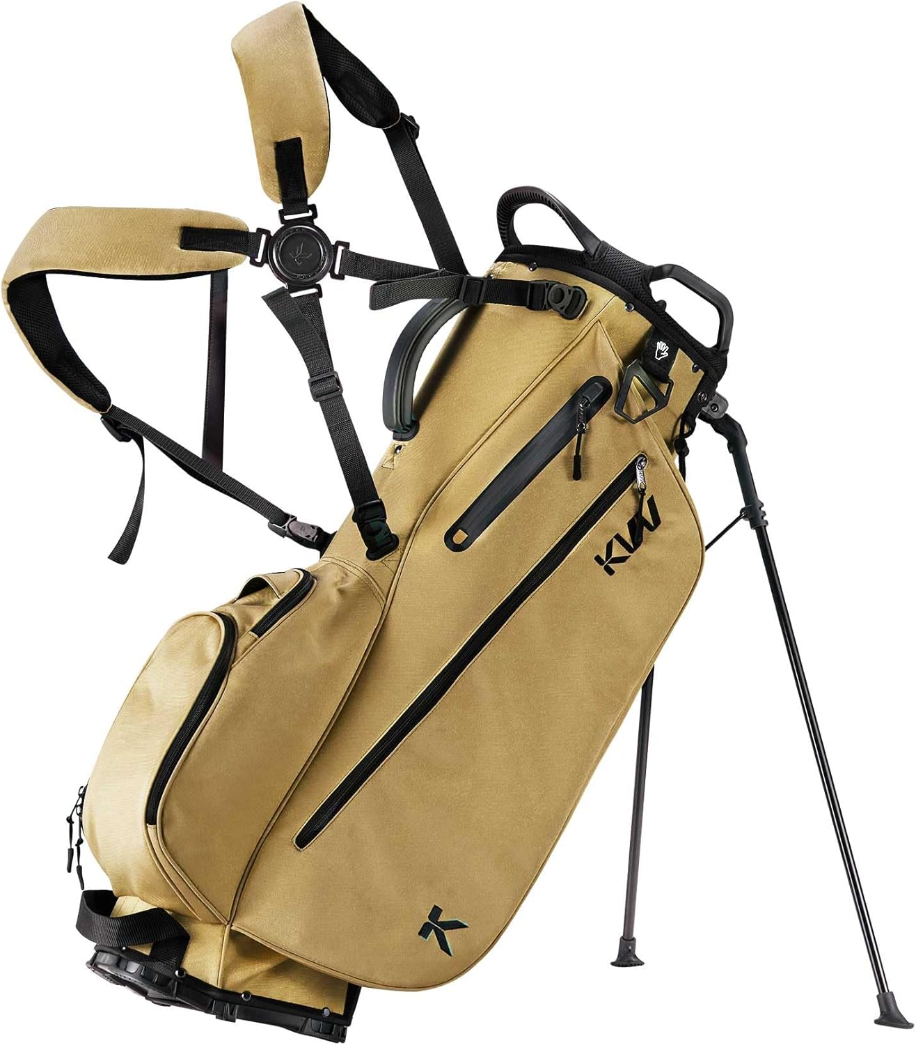 KVV Lightweight Golf Stand Bag with 7 Way Full-Length Dividers, 5 Zippered Pockets, Automatically Adjustable Dual Straps,Elegant Design