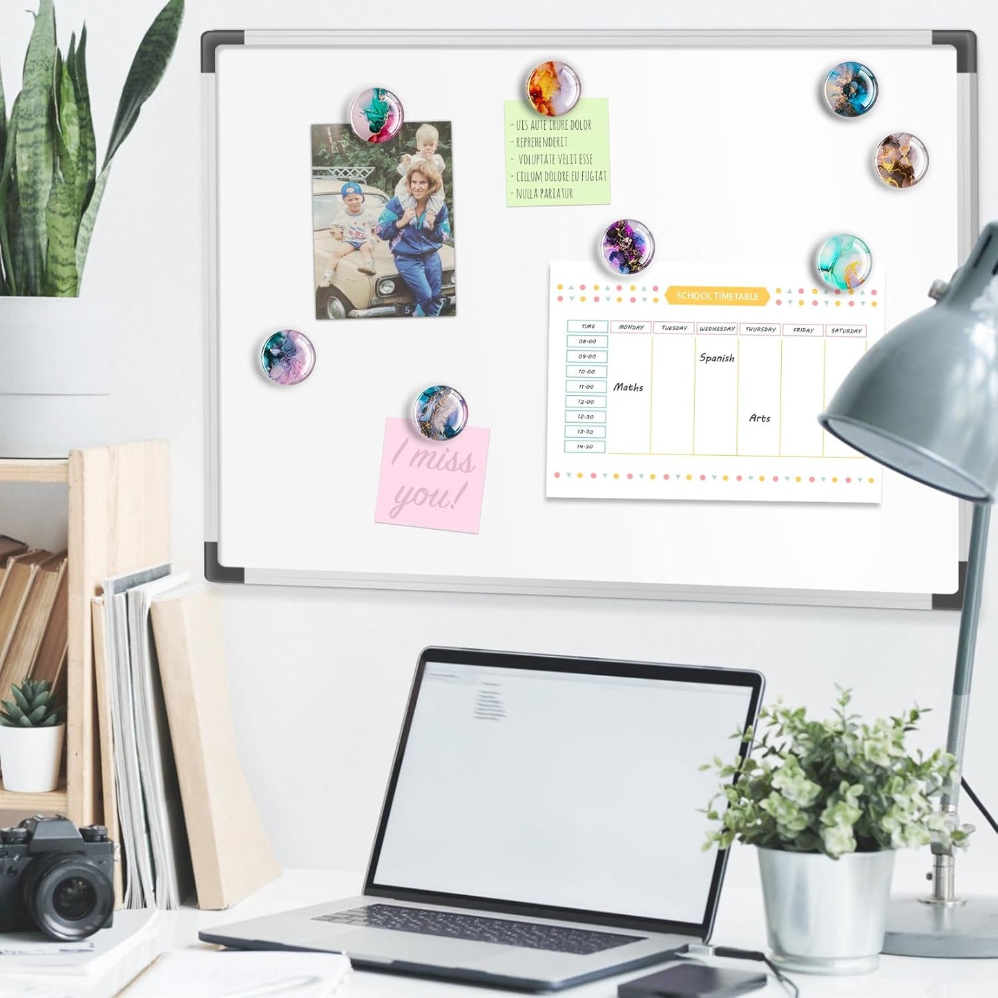 FINDMAG 12 Pcs Cute Fridge Magnet Sticker, Glass Refrigerator Magnets, Strong Magnets for Whiteboard, Classroom, Kitchen, Office, Home, Cabinet, and Photos