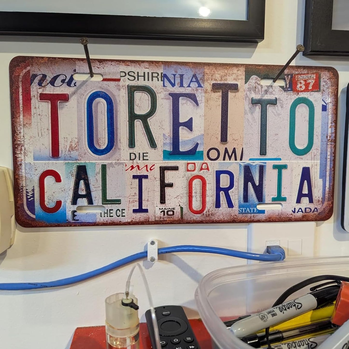 Vintage City License Plate San Diego,Ca Wall Decor Metal Tin Sign for Bar Home Bedroom 12 x 6 Inches (Including latitude and longitude)