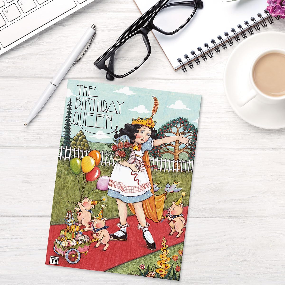 Birthday Cards by Mary Engelbreit - Sets of 8 (2 designs), 5" x 7" cards, and come with white envelopes.