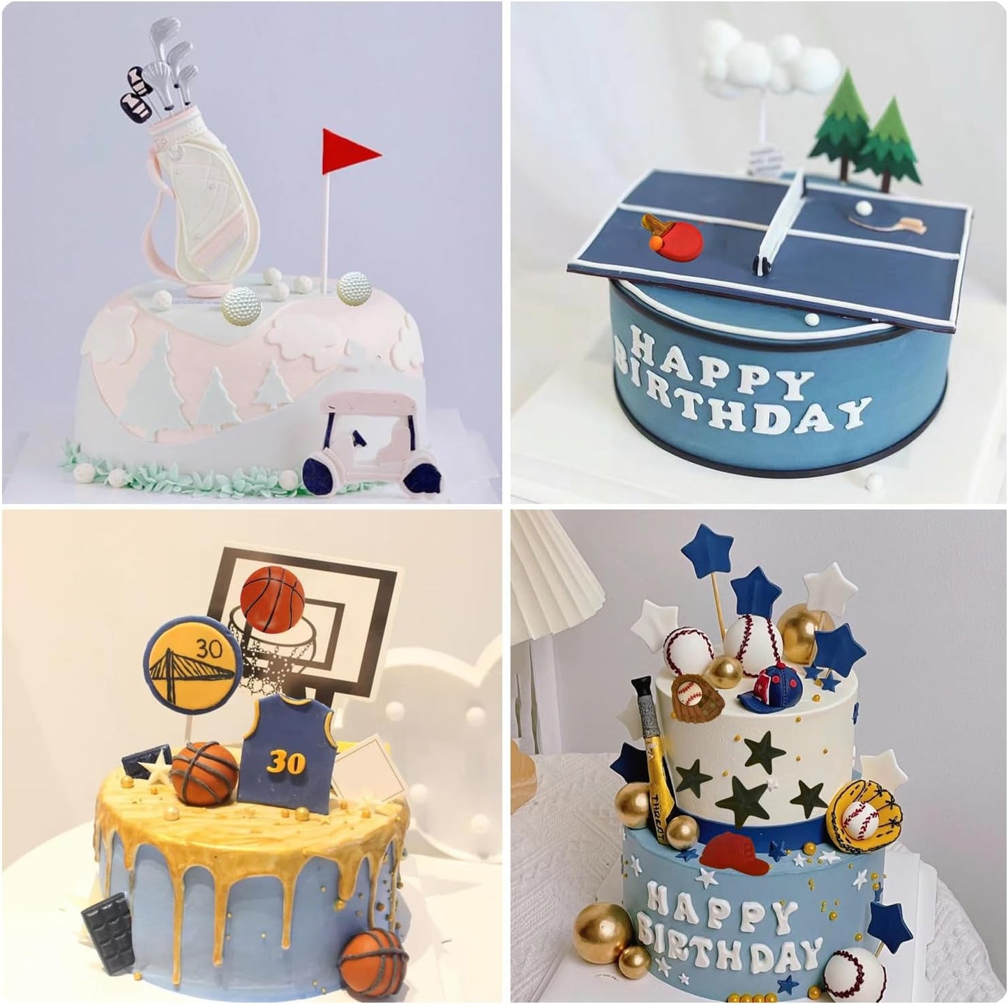 ZiXiang Ball Silicone Molds Baseball Basketball Football Golf Rugby Table Tennis Fondant Mold For Sugar Cake Decorating Cupcake Topper Candy Chocolate Gum Paste Polymer Clay Set Of 6