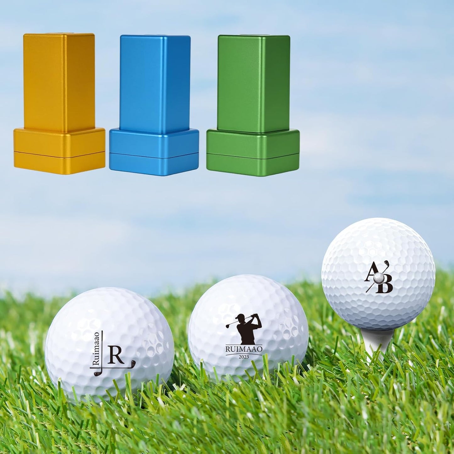Personalized Golf Ball Stamp | Self-Inking Quick-Drying Golf Ball Marker Tool | 6 Color Options Custom Name Stamper for Golfers | Christmas Father's Birthday Gift | Golf Accessories for Men