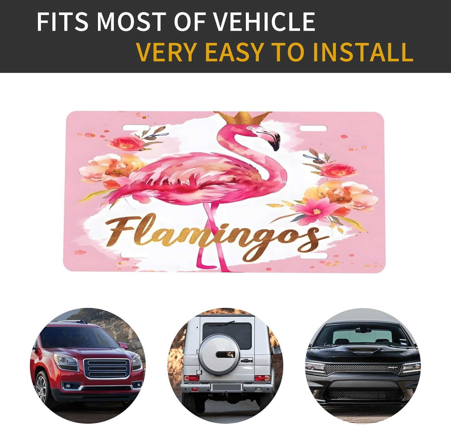 Custom License Plate Personalized Animal Bird Funny Aluminum Front License Plates Decorative Rust-Free Metal Car Plate Covers for Women Men Car Tag Accessories fit Truck SUV Rv 12 X 6 in