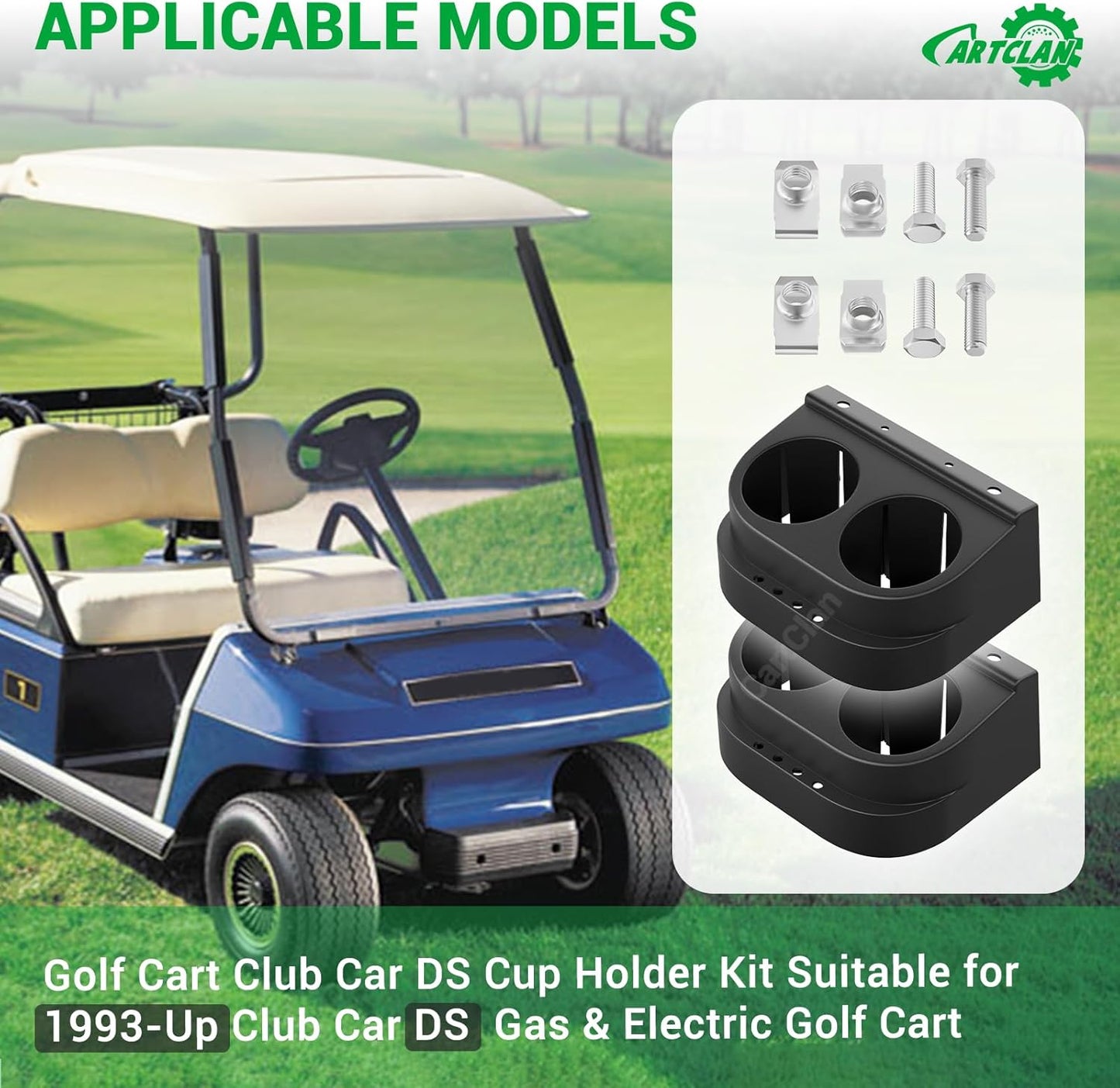 Club Car DS Cup Holder Kit Dual for 1993-Up Golf Cart OEM# 1016811 101708301