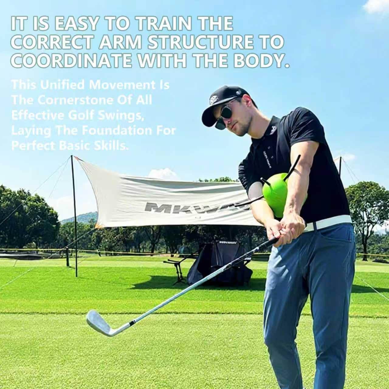 The Connector Golf Training aid, Golf Swing Trainer, Golf Training aid Posture Correction Practice, Golf Swing Training aid Improving Arm-Body Coordination, Golf Swing aid