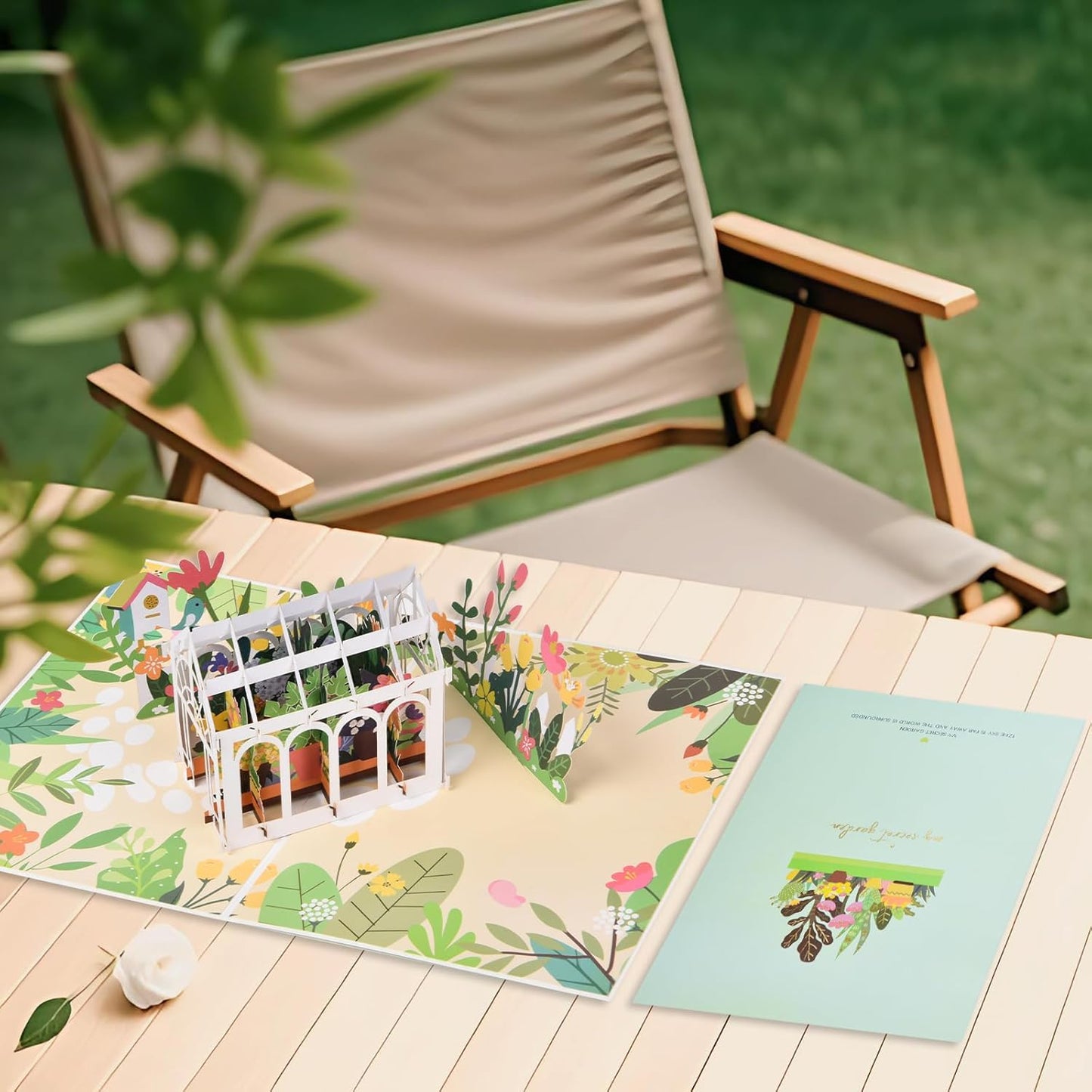 3D pop-up unfolded greeting card, hollowed out paper carving special occasion design, exquisite pattern pop-up display, suitable for sending greeting cards to him/her on special holidays - with envelope and blank label