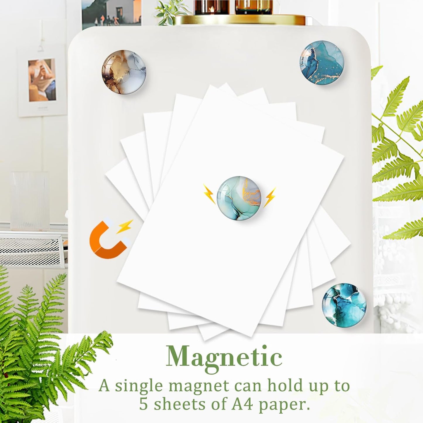 MORCART 16PCS Fridge Magnets, Marble Magnets Decoration for Refrigerator Locker Whiteboard Decorative Magnetic Board Cabinets Classroom Office Cubicle (Marbling)