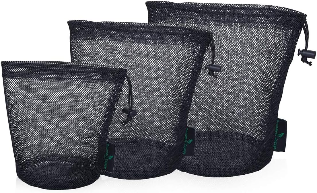 5pcs Durable Drawstring Net Bag Storage Ditty Bag M
