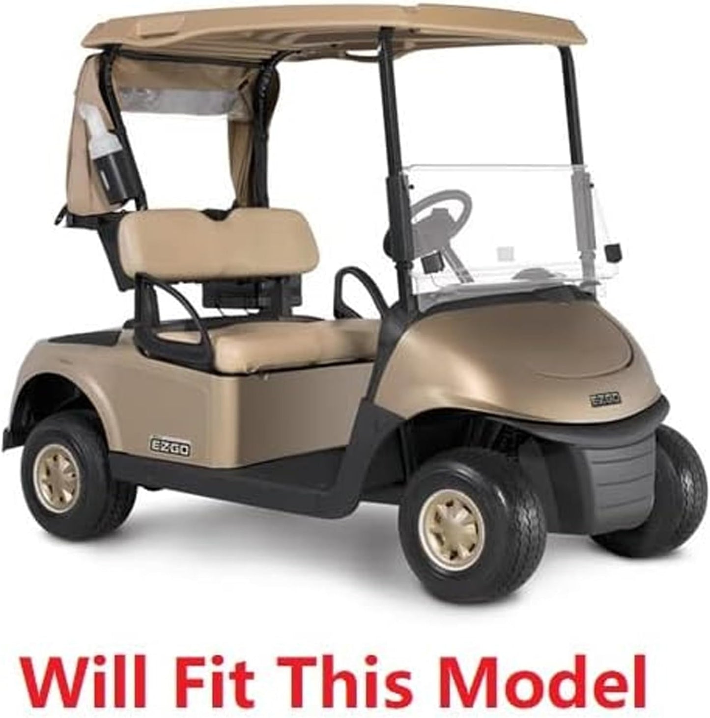 Huskey Parts Company Golf Cart Seat Cushion Stone Color Front Bottom Seat for EZGO RXV 2008 and Up, Golf Cart Front Seat Replacement with Mounting Hardware