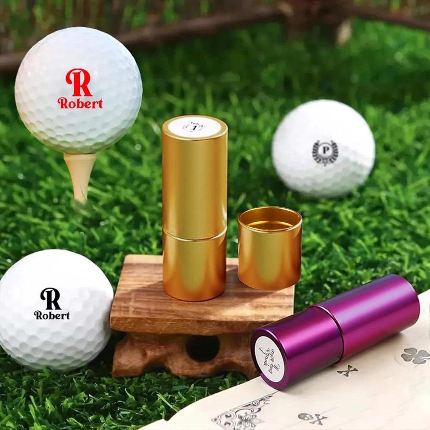 Custom Golf Ball Stamp Personalized Golf Ball Stamper with Monogram Logo Waterproof Ink Golf Accessories Gifts for Golfers Dad Husband Boyfriend