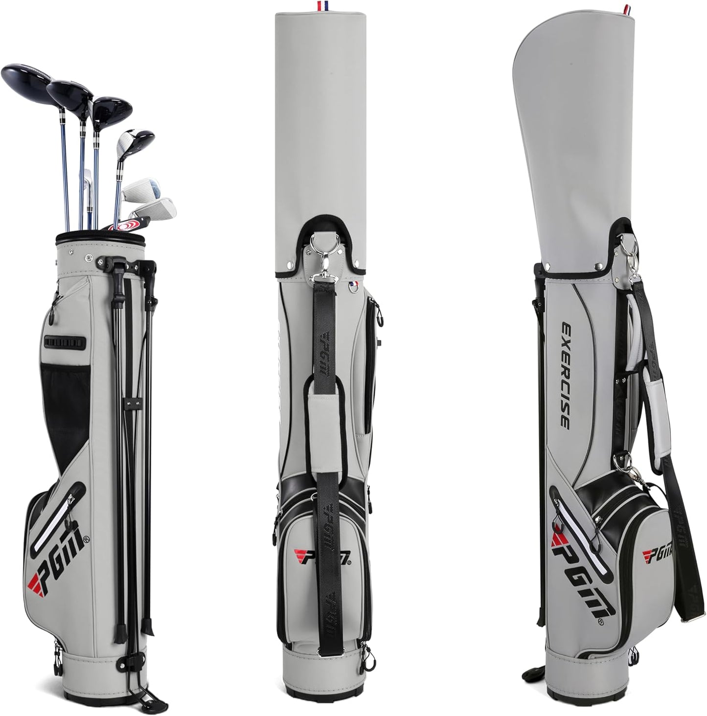 PGM Sunday Golf Stand Bag for Women and Men - Easy Carry Pitch Lightweight Golf Stand Bag with Cooler Pouch and Valuables Pocket for Driving Range Par 3 Executive Courses