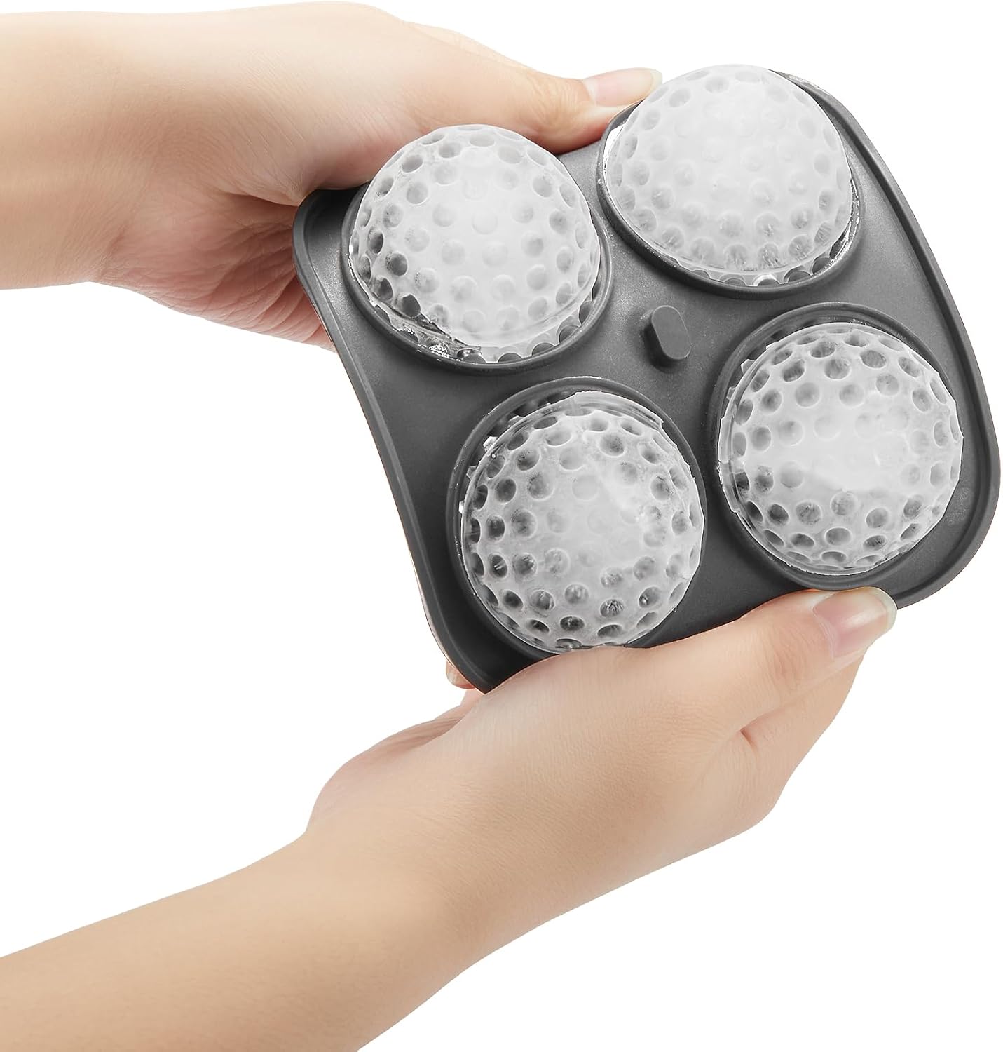 Nax Caki 3D Golf Ice Cube Tray, Large Golf Silicone Fun Shapes Whiskey Ice Mold with Funnel for Cocktails, Bourbon,Brandy, Whiskey Gifts for Men Black