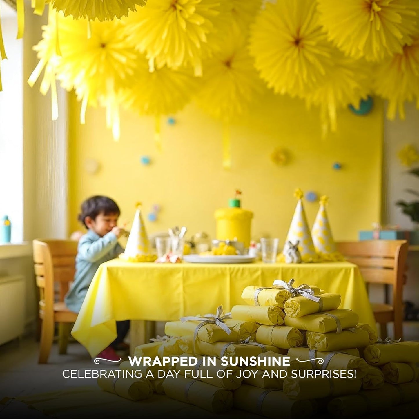 SANZIX 150 Sheets Yellow Tissue Paper for Gift Bags Bulk 14x20 Inch - Yellow Christmas Wrapping Paper for Gifts Wrap, Bouquet, Wedding, Birthday, DIY, Holiday, Thanksgiving & Christmas Decorations