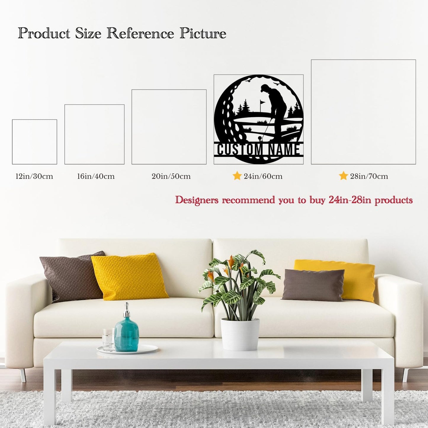 Custom Golf Metal Signs, Personalized Signage Wall Art Decor, Golfer Name Signs, Golf Metal Home Decor, Golf Club Signs (Style-5)