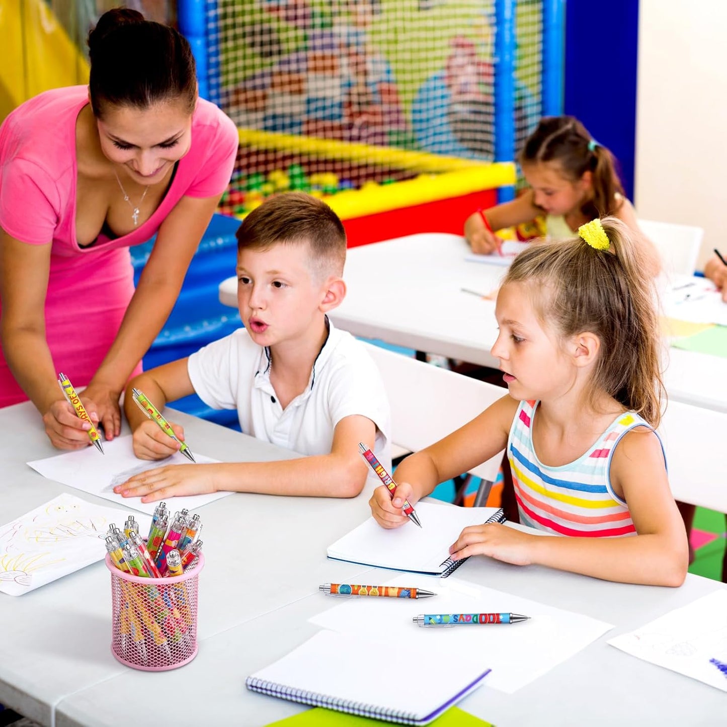 48 Pcs 100 Days Ballpoint Pen Party Favors Black Ink Retractable Baby Shower Ballpoint Pens for Gifts Supplies Accessories in Bulk