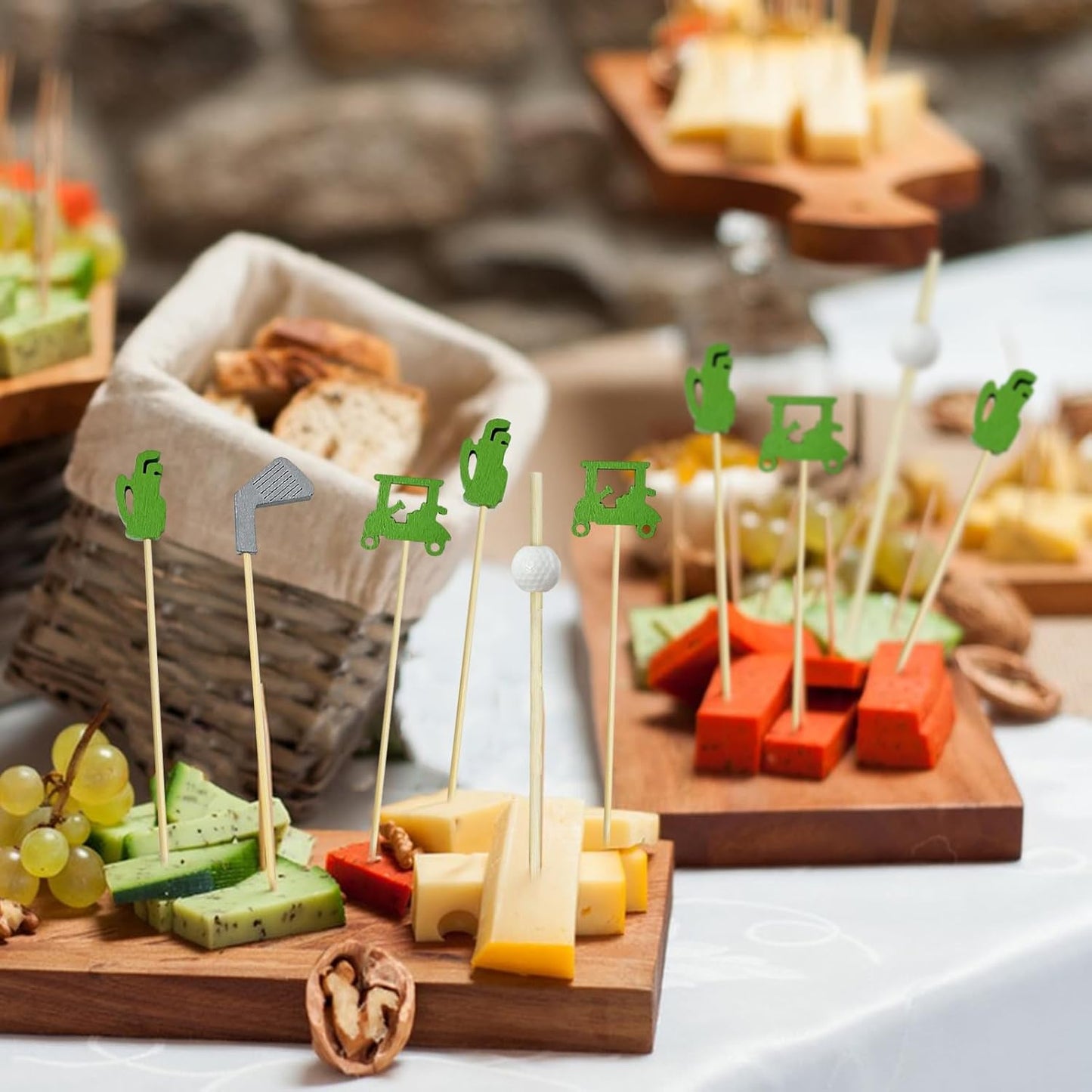 200Pcs Golf Cocktail Picks,4.7 Inch Golf Theme Decorative End Cocktail Skewers Sandwich Fruit Toothpicks for Appetizers Golf Catered Events Buffet Party Holiday Supplies,Style 1