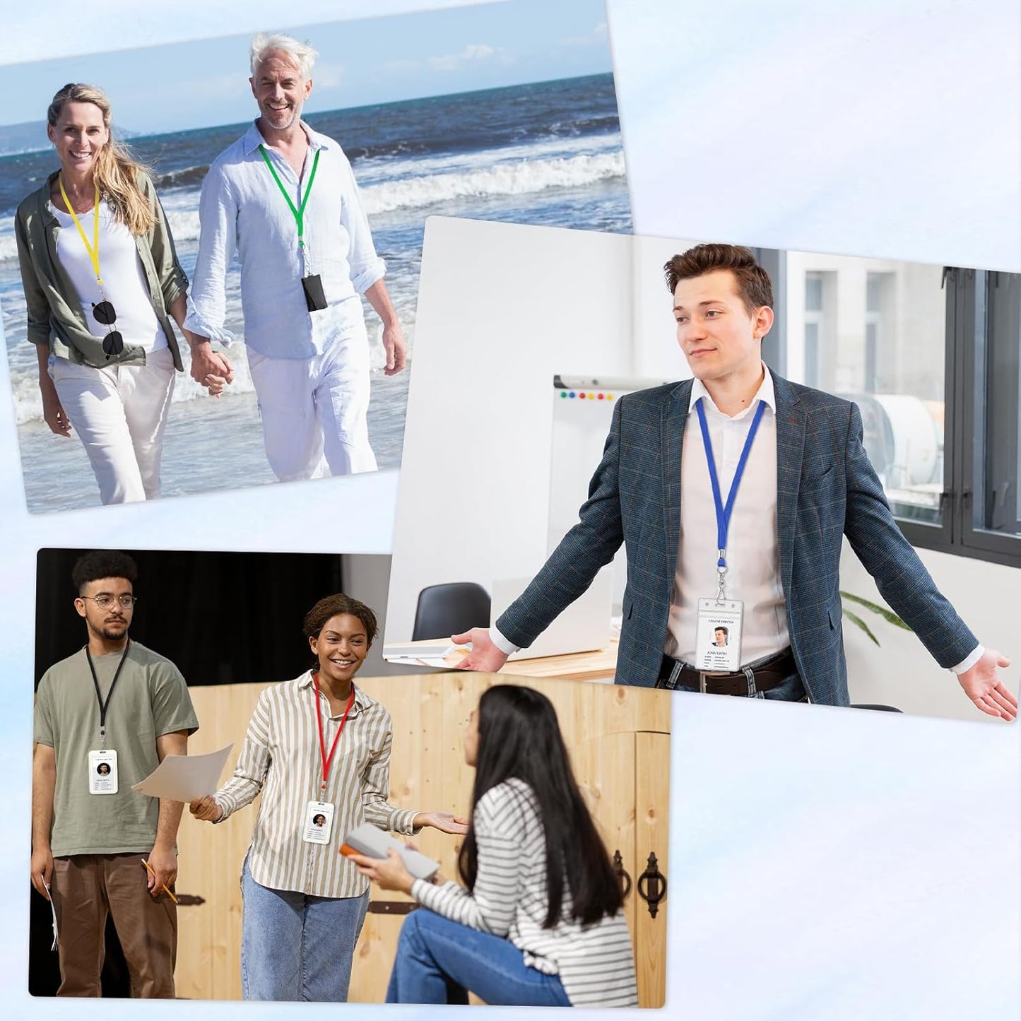 50 Pcs Breakaway Lanyard for Id Badges Lanyards Break Away Safety Lanyard Teacher Volunteer Student Team Lanyards for Keys (5 Colors)