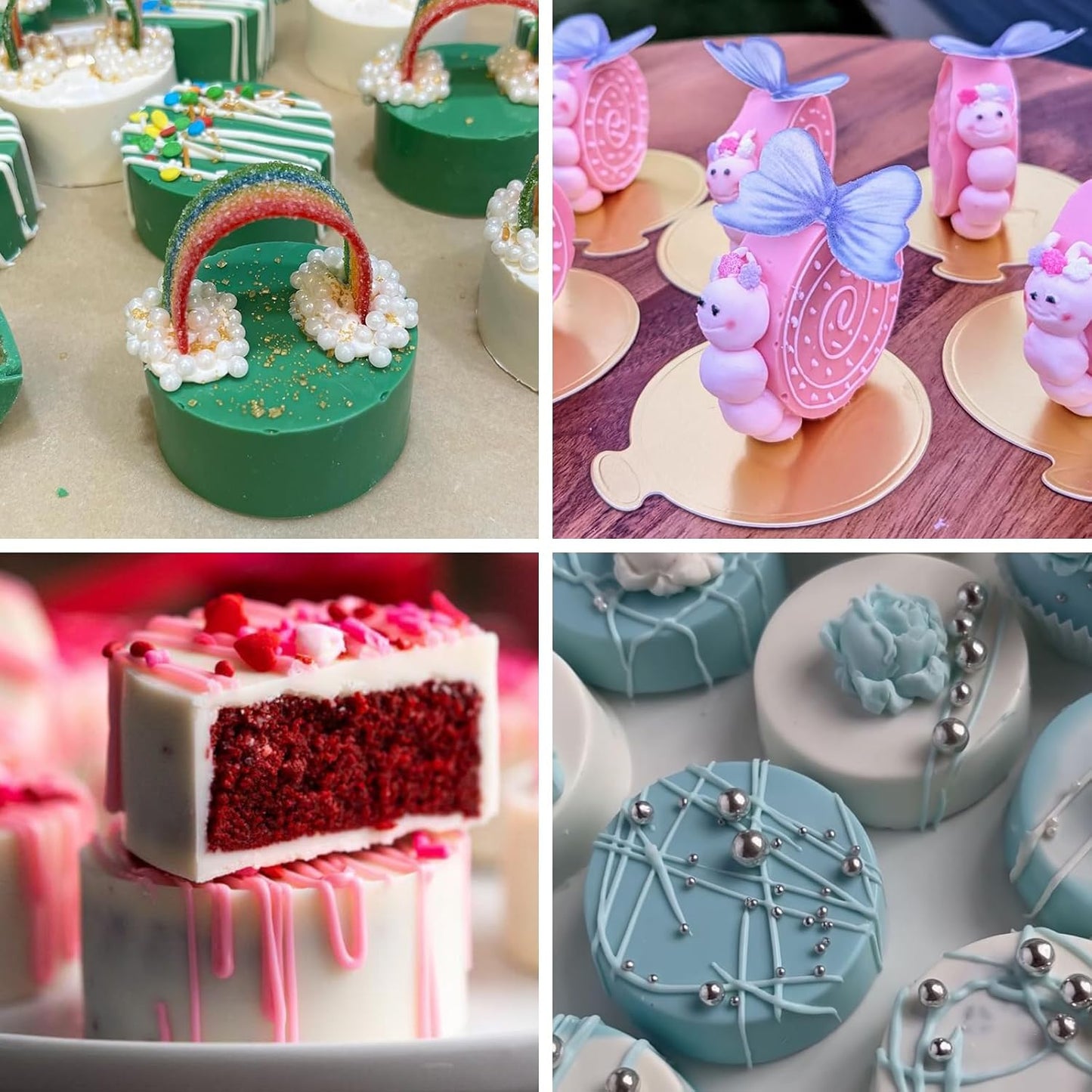 Actvty Cake Puck Mold Set, Chocolate Covered Cake Silicone Molds, 24-Cavity Round Cake Pop Molds with 2 Spatulas for DIY Cake Cores, Cakepucks, Chocolate Desserts