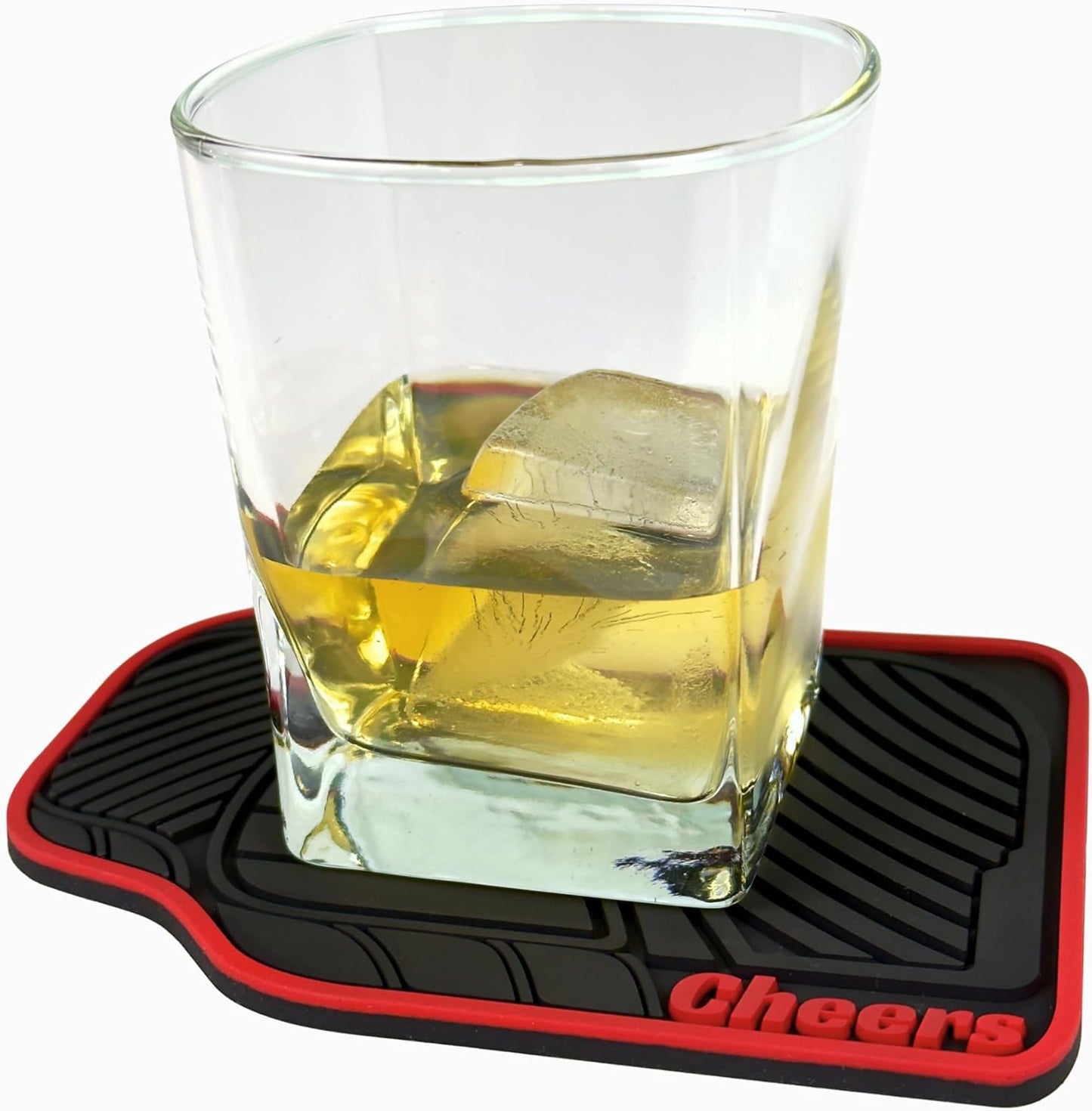 Cheers Mat Car Coasters Red Style 6x4in Cheers Sign for Bar Accessories and Tiki Decorations Outdoor Coasters Tiki Bar Sign and Coffee Decor Silicone Coaster for Drinks Mechanic Gifts for Car Guys