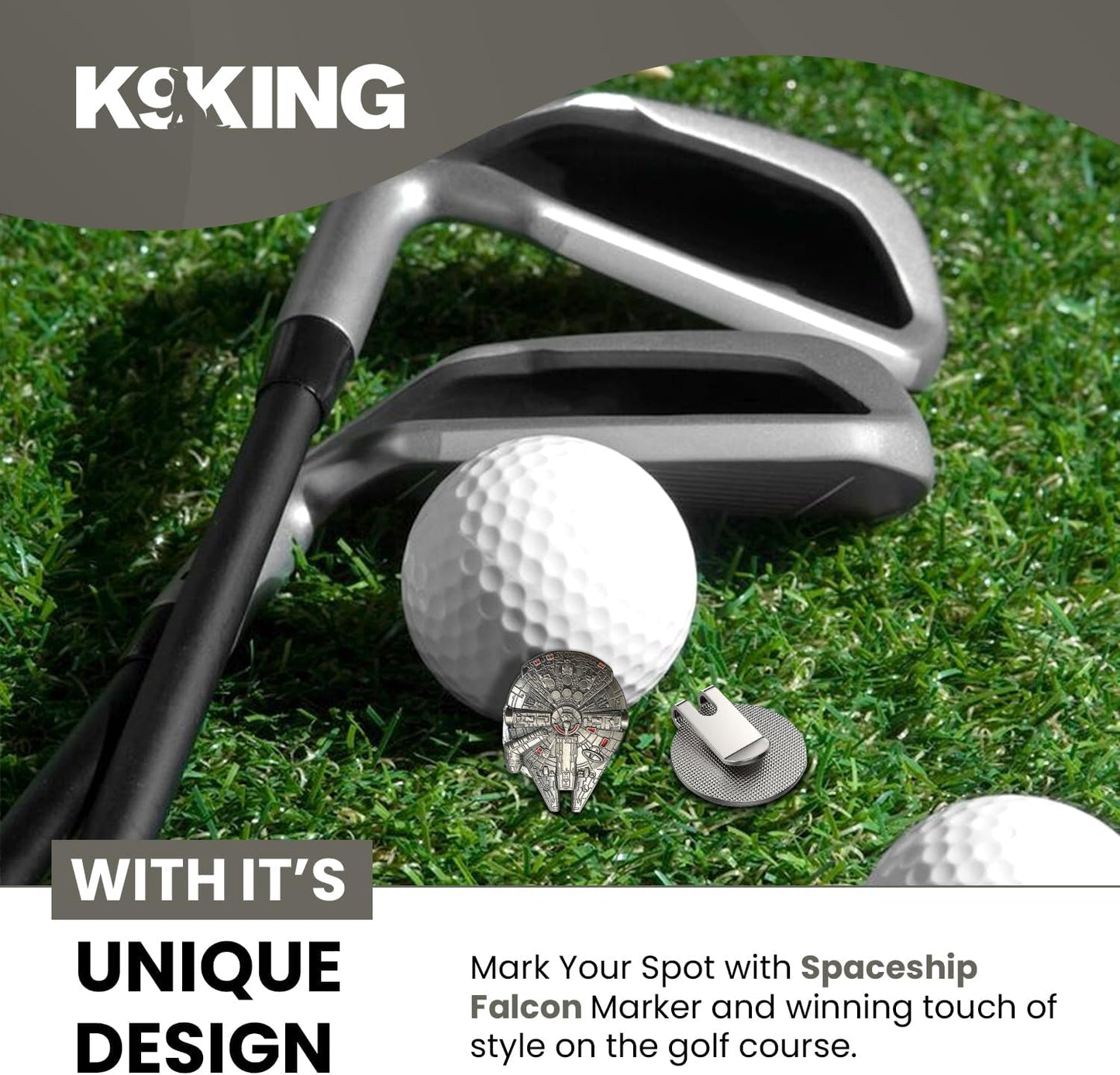 K9King Premium Golf Divot Repair Tool and Ball Marker with Magnetic Hat Clip - Premium Golf Accessories for Enhanced Golfing Fun - Falcon Golf Divot Tool for Golfers - Groove Cleaner