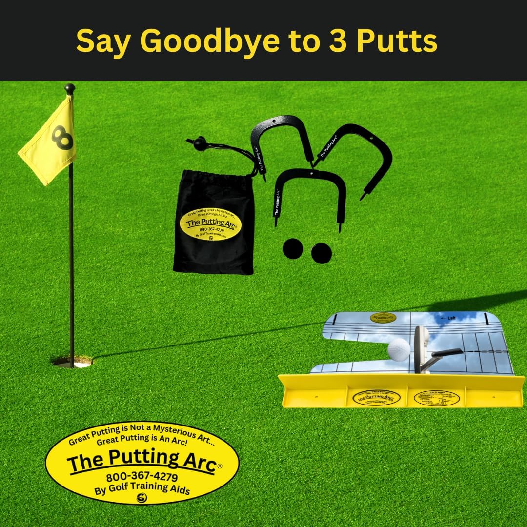 The Putting Arc T3 Mirror Bundle – Golf Putting Trainer Aid for Accuracy, Alignment, Stroke Path & Eye Line – Premium Putting Mirror for Practice & Drills