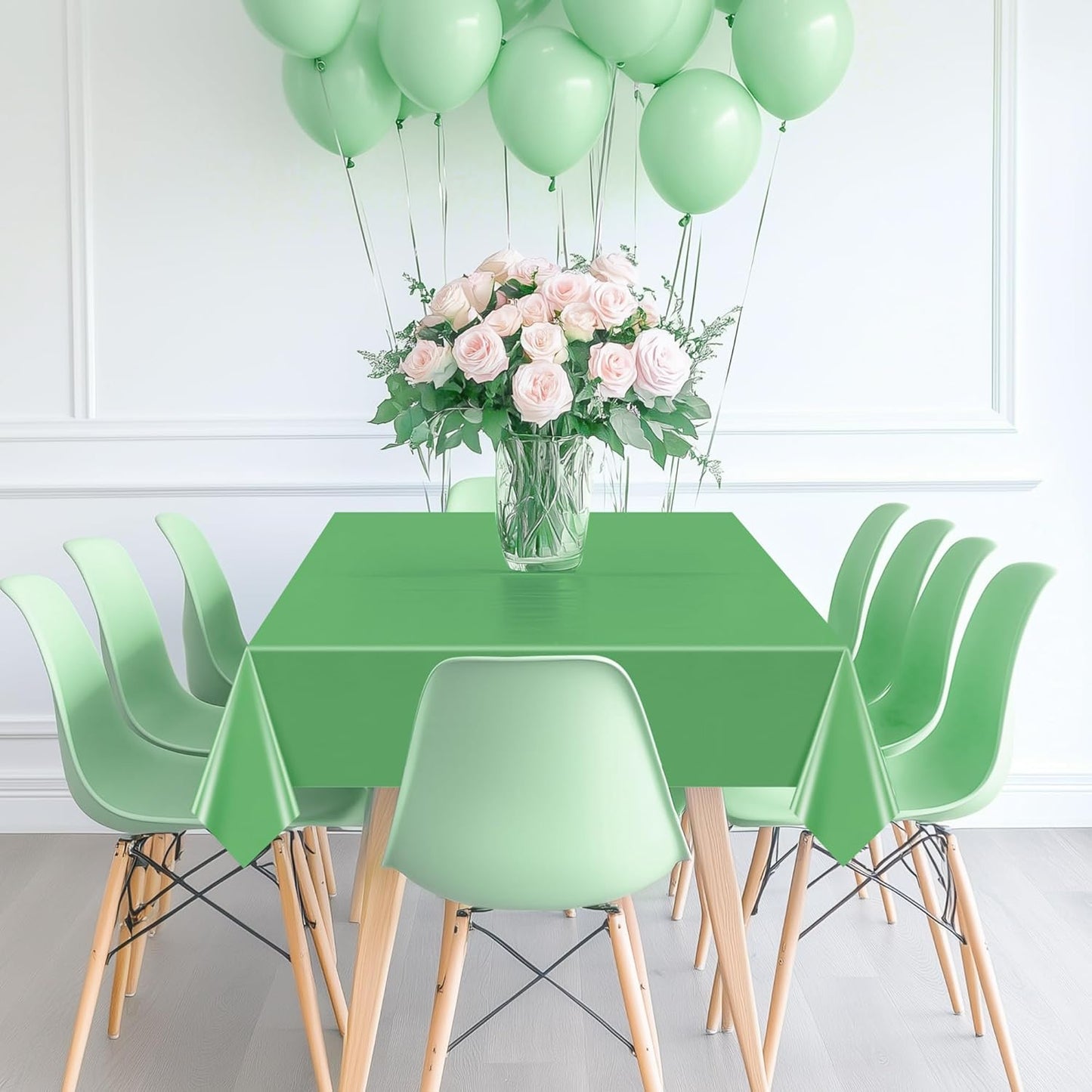 4 Pieces Dark Green Series Rectangle Tablecloth, 54x72" Solid Color Waterproof & Spillproof Disposable Plastic Table Cover, Durable Party Tablecloth for Dining, Buffet, Picnic, Outdoor Events