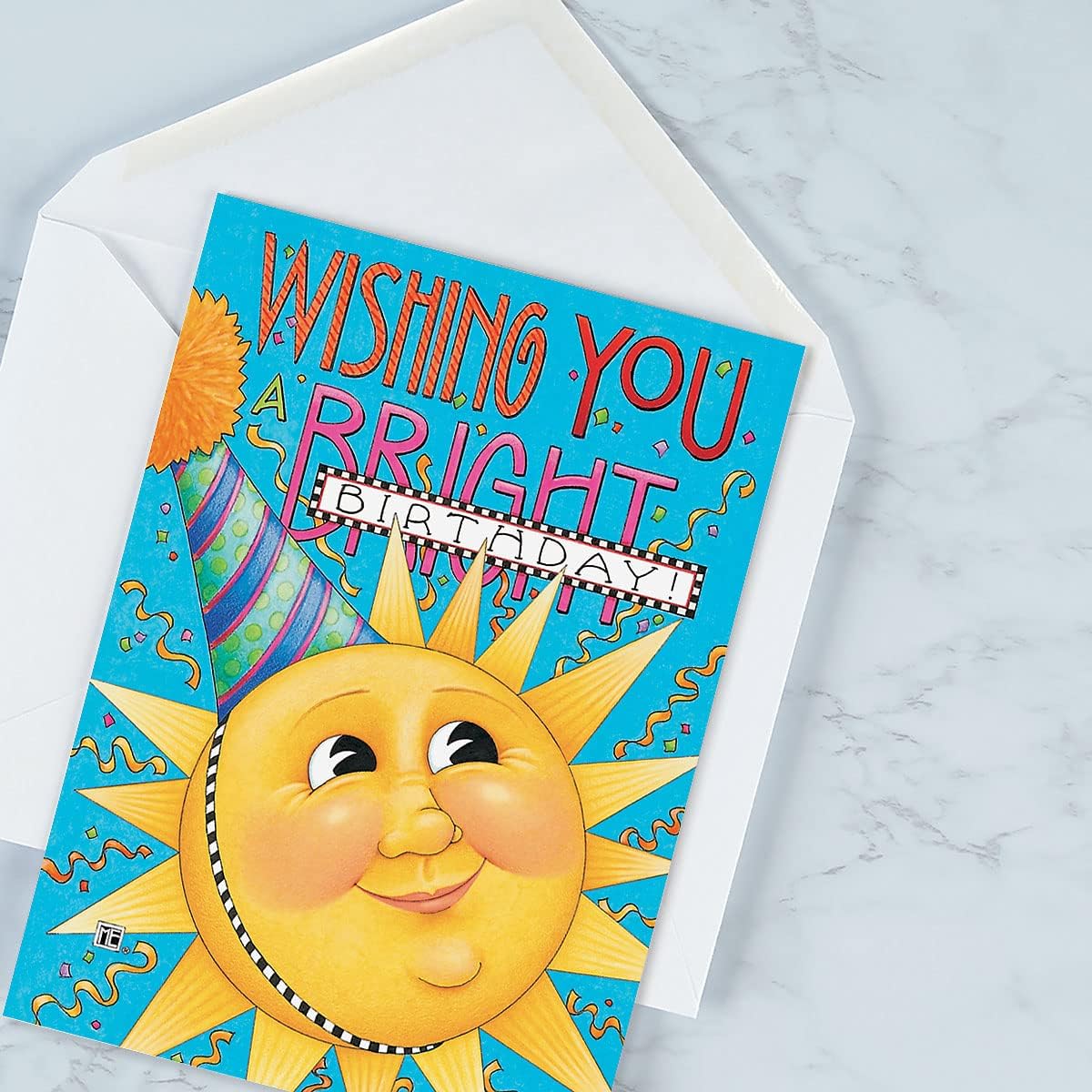 Current Mary Englebreit Happy Birthday Greeting Card Set - Value Pack of 20 Cards With White Envelopes, 10 Designs, Large 5" x 7" Assortment