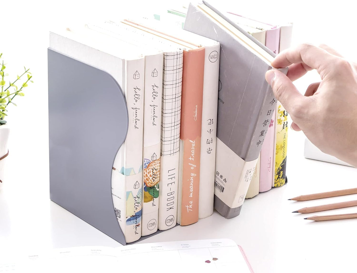 Adjustable Bookends Metal Book Ends for Heavy Book Holder Heavy Duty Bookends Nonskid Bookcase Desktop Book Organizer Binder Holder