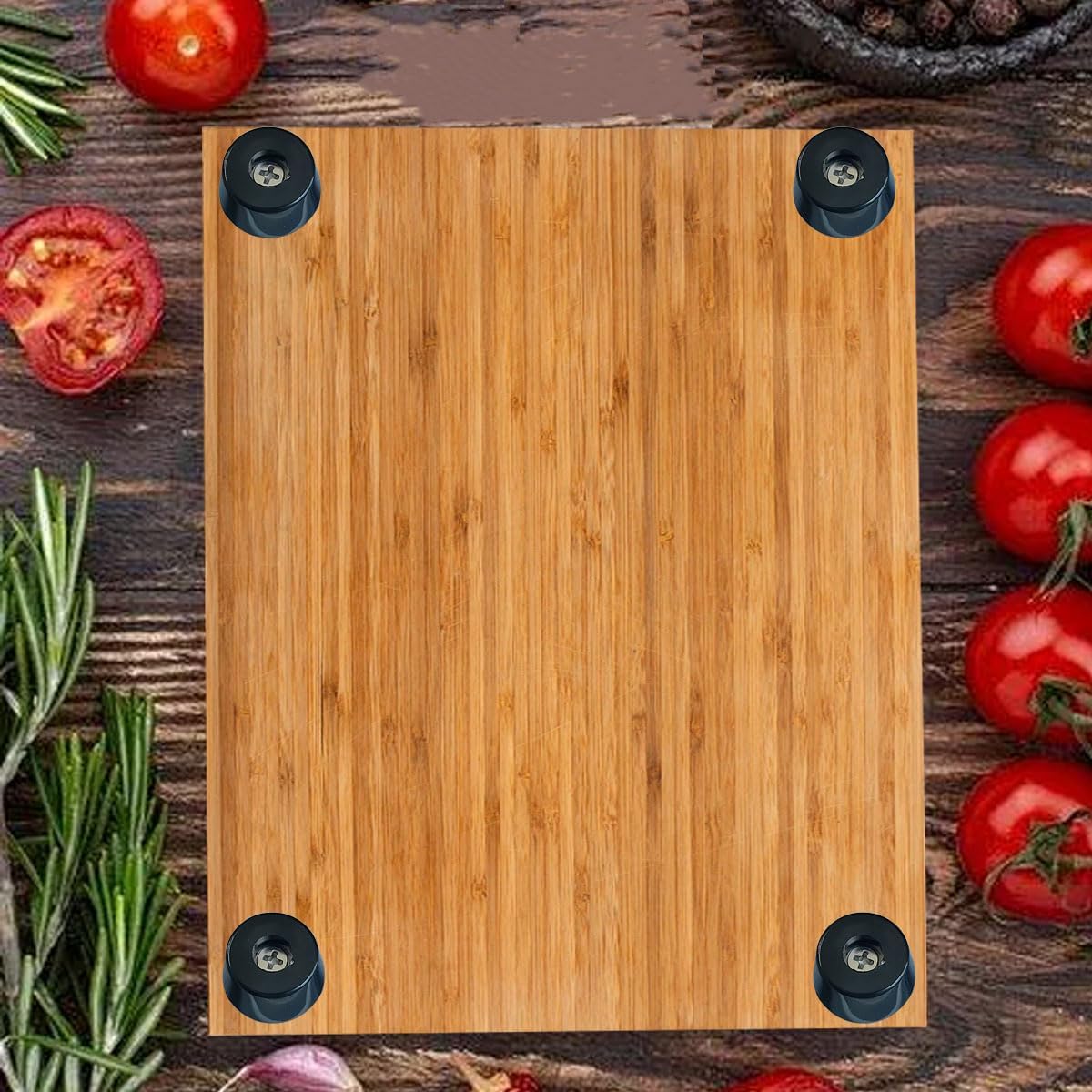 20 PCS Black Rubber Feet Pad with Stainless Screws, Non Slip Rubber Bumper Feet, Black Rubber Feet for Cutting Board, Cutting Board Feet Non Slip, Cutting Board Rubber Feet (0.51" H x 0.78" D)