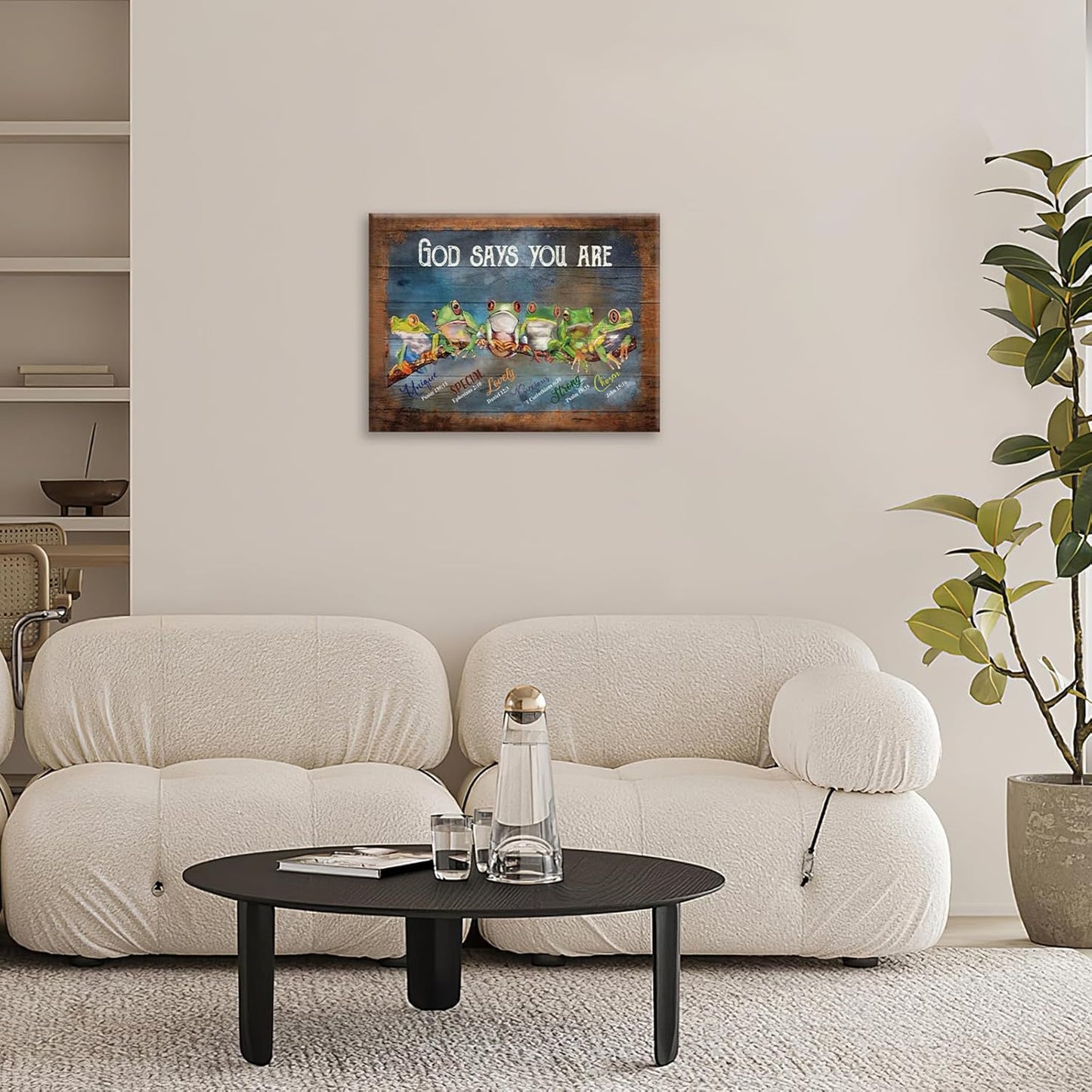 Frog Wall Art, Frogs Pictures Wall Decor God Says You Are Canvas Prints Framed Artwork Paintings Home Office Decorations For Bathroom Bedroom Living Room Kitchen 24l X 20w