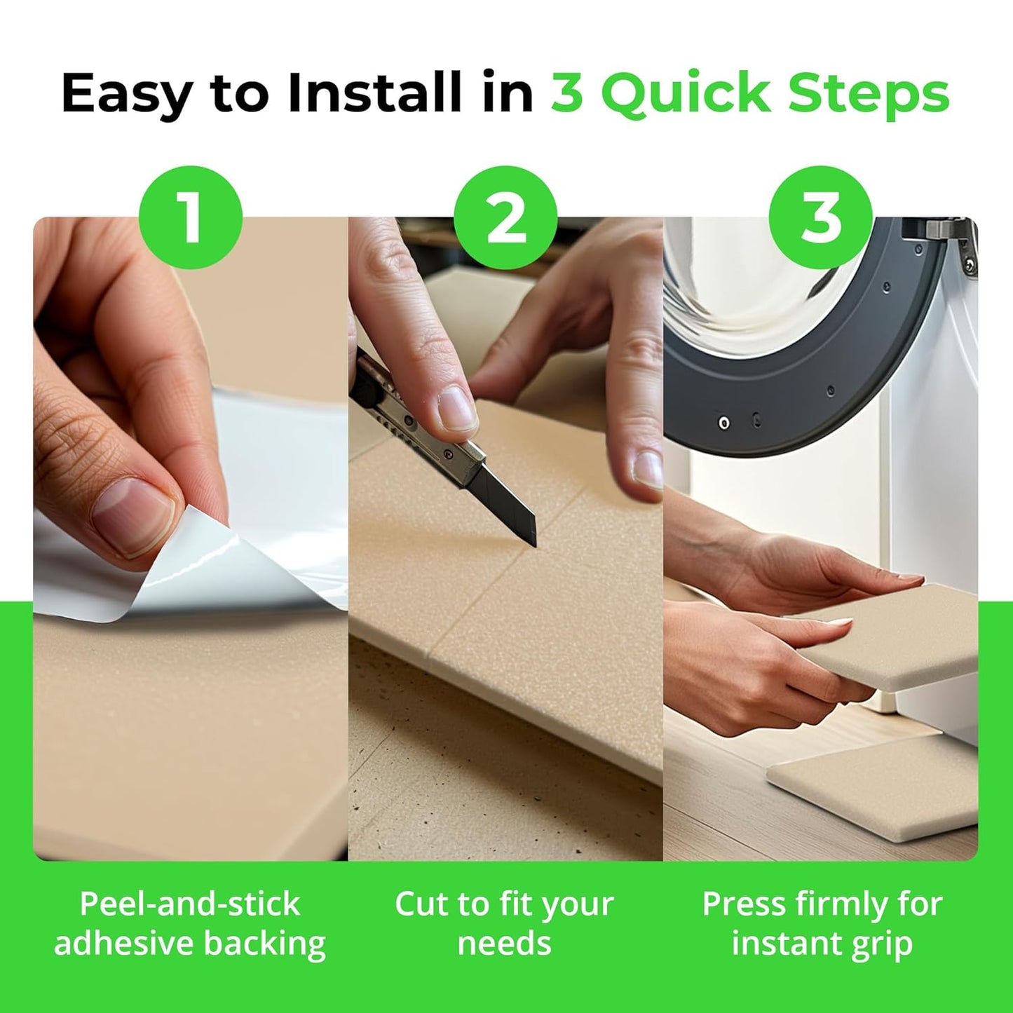 XCEL Equipment Pads, Anti Vibration Non Slip Furniture Pads Customizable Acoustic Foam Rubber Pads Versatile Adhesive and Non-Adhesive (12" x 12" x 1/4" (4 Pack), Cream- Adhesive One Side)