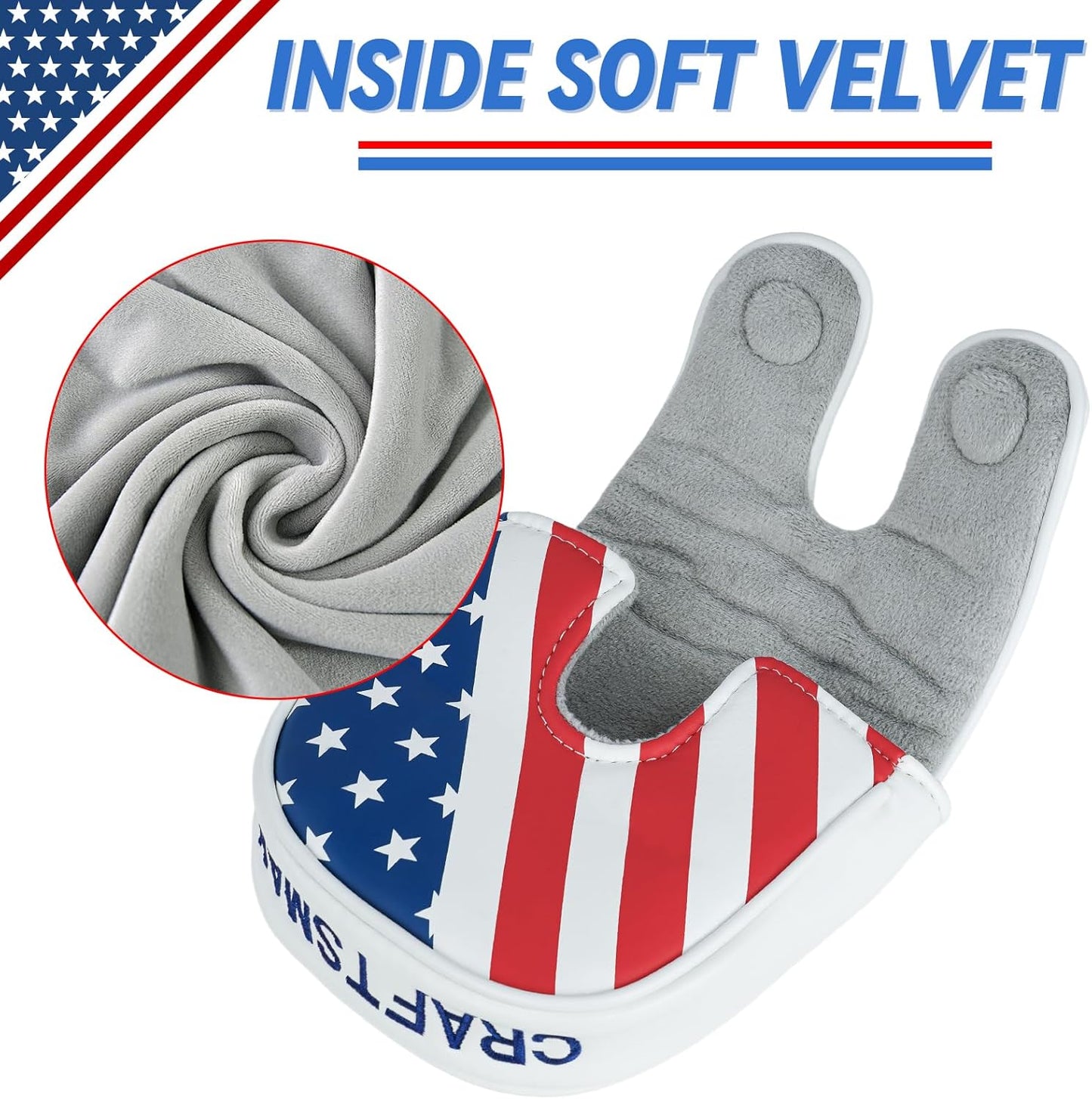 CRAFTSMAN GOLF USA America Mallet Blade Putter Cover Headcover for Scotty Cameron Odyssey LAB